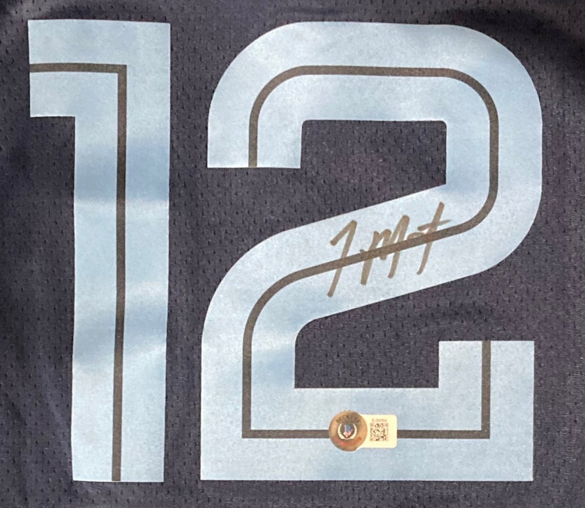 Authentic Ja Morant Signed Memphis Grizzlies Navy Blue Nike Swingman Jersey - Limited Edition Collectible for NBA Fans, Sports Memorabilia & Gift for Basketball Enthusiasts - Perfect for Display, Autograph Collections, and Game Day Outfits