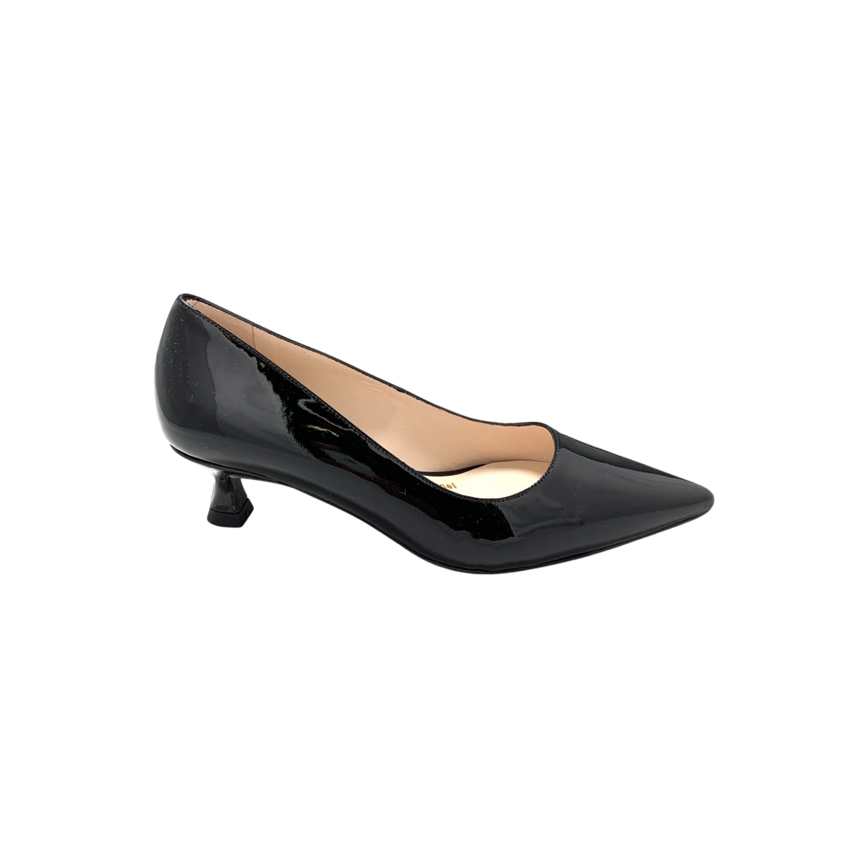 Chemia Black Patent Kitten Heel Pumps - Elegant Pointed Toe Women's Dress Shoes for Office, Party & Formal Occasions