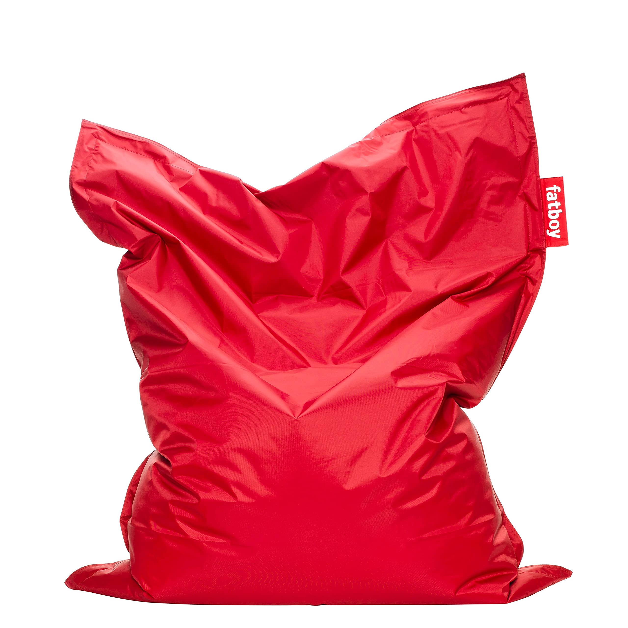 Fatboy Original Small Red Bean Bag Chair - Ultra Comfortable Indoor & Outdoor Lounge Seating for Living Room, Bedroom, Dorm, or Patio