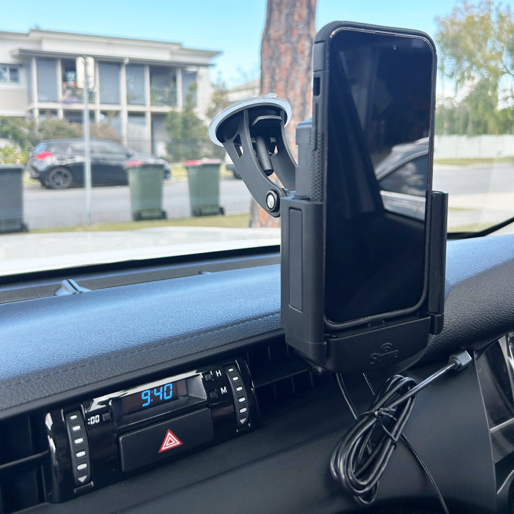 iPhone 15 Plus Car Phone Mount Holder - Compatible with Strike Rugged Case, DIY Installation - Perfect for Road Trips, Commuting & Hands-Free Driving