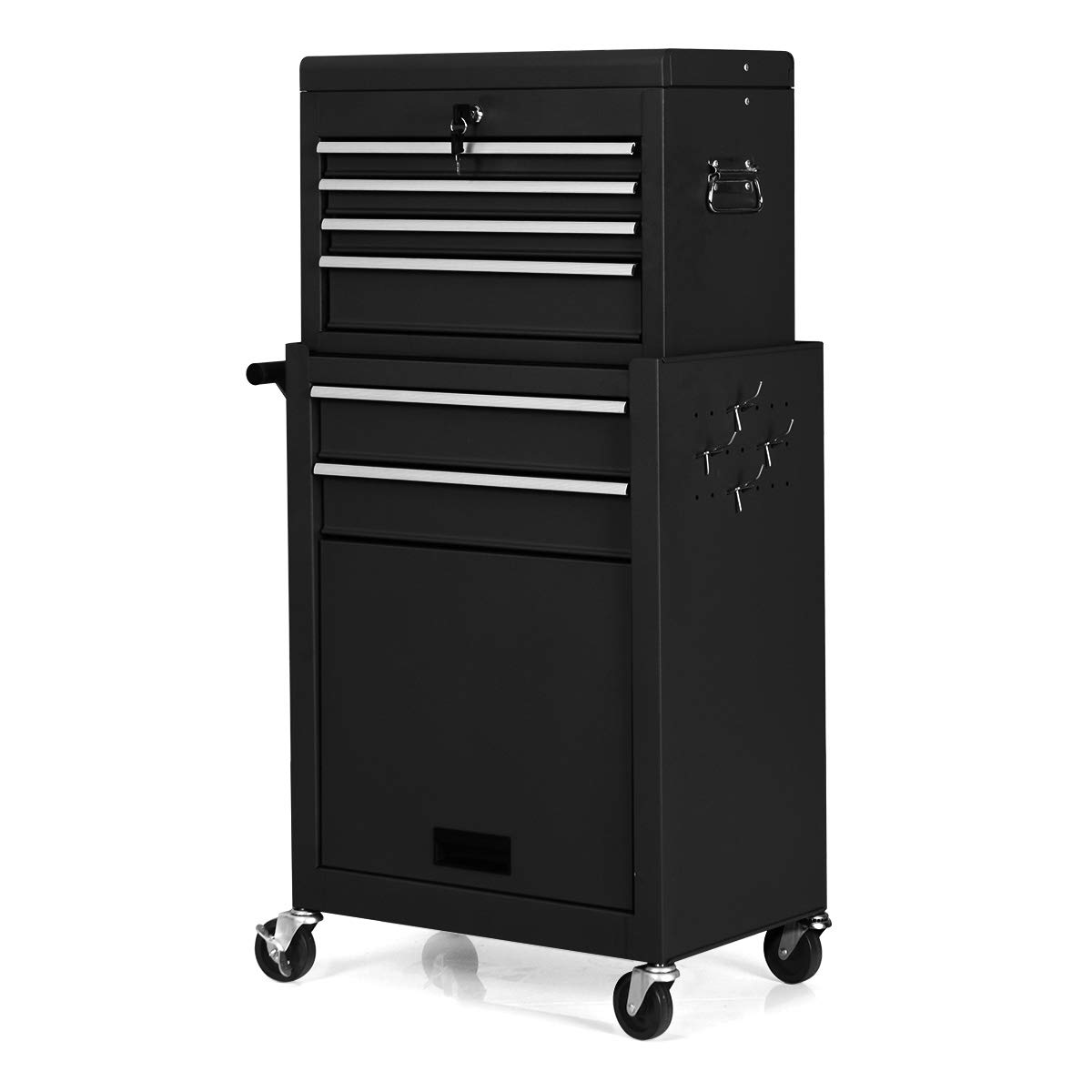 Casart 6-Drawer Rolling Tool Storage Box with Keyed Locking System - Heavy Duty Tool Cabinet for Garage, Workshop & DIY Projects