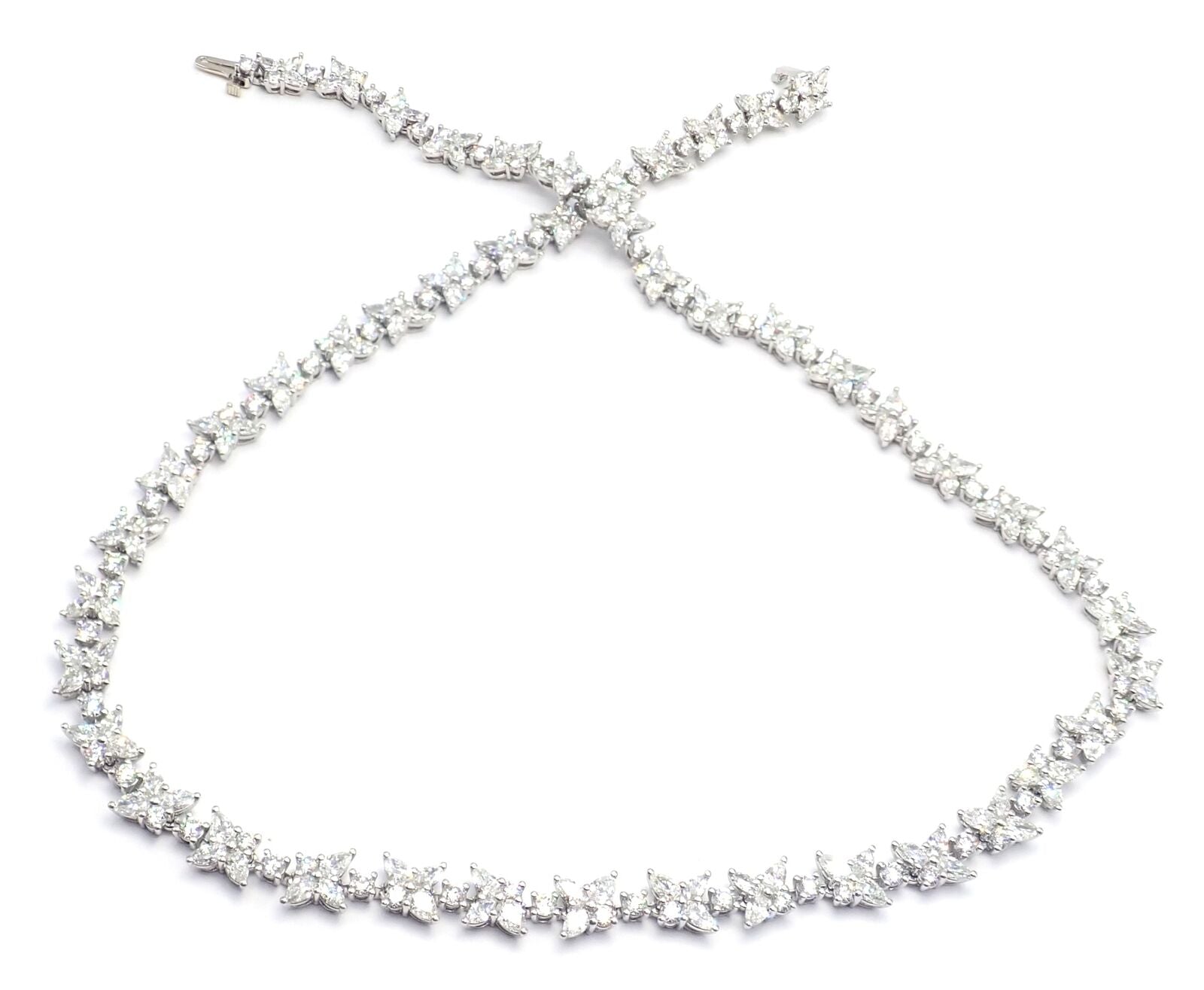 Authentic Tiffany & Co Victoria Platinum 15.83ct Diamond Cluster Necklace | Luxury Diamond Jewelry for Women | Perfect for Weddings, Anniversaries & Special Occasions