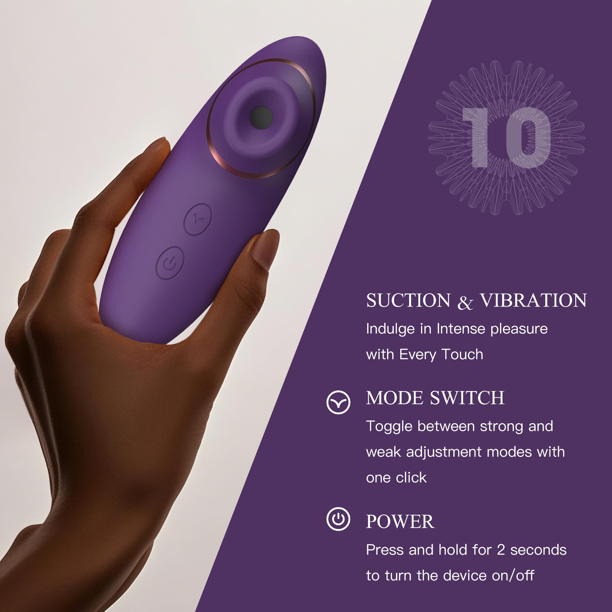 Premium 2-in-1 Rose Sucking Vibrator for Women - 9 Powerful Suction & Vibration Modes, Waterproof Clitoral & Nipple Stimulator, Adult Sex Toy for Solo Play & Couples Intimacy - Perfect for Bedroom Romance & Sensual Massage