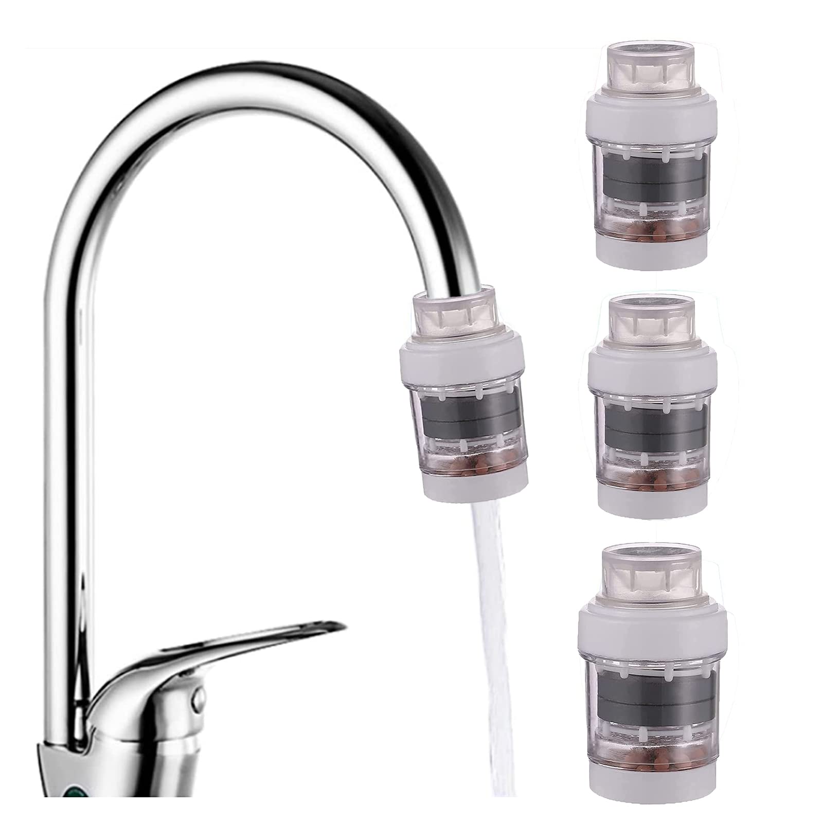 3 Pack Magnetic Faucet Water Filter with Activated Carbon - Universal Fit for Standard Kitchen Sinks | Improves Water Taste & Reduces Impurities | Perfect for Drinking, Cooking & Washing Fruits