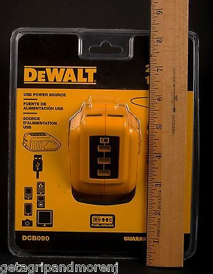 DEWALT 12V/20V Max Lithium Ion USB Charger Power Source DCB090 - Fast Charging for Power Tools & Devices - Perfect for Job Sites, Camping & Emergency Power Backup