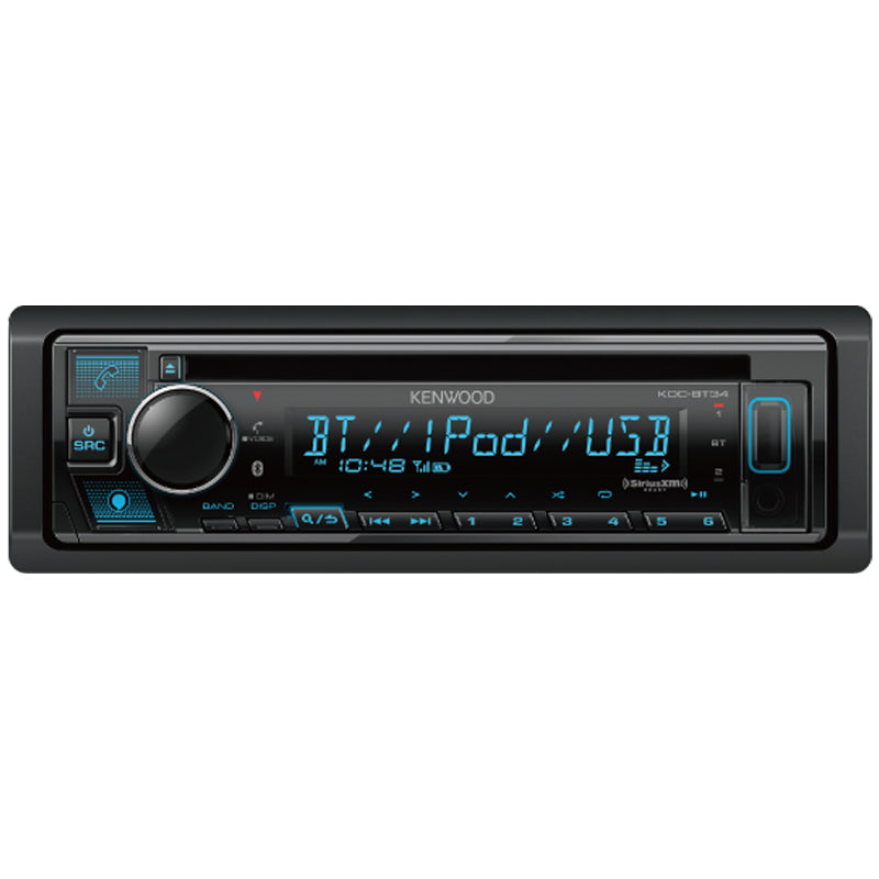 Kenwood KDC BT34 Bluetooth Car Stereo - Single DIN In-Dash Receiver with USB, AUX, and Hands-Free Calling - Perfect for Commuting, Road Trips, and Upgrading Your Vehicle Audio System