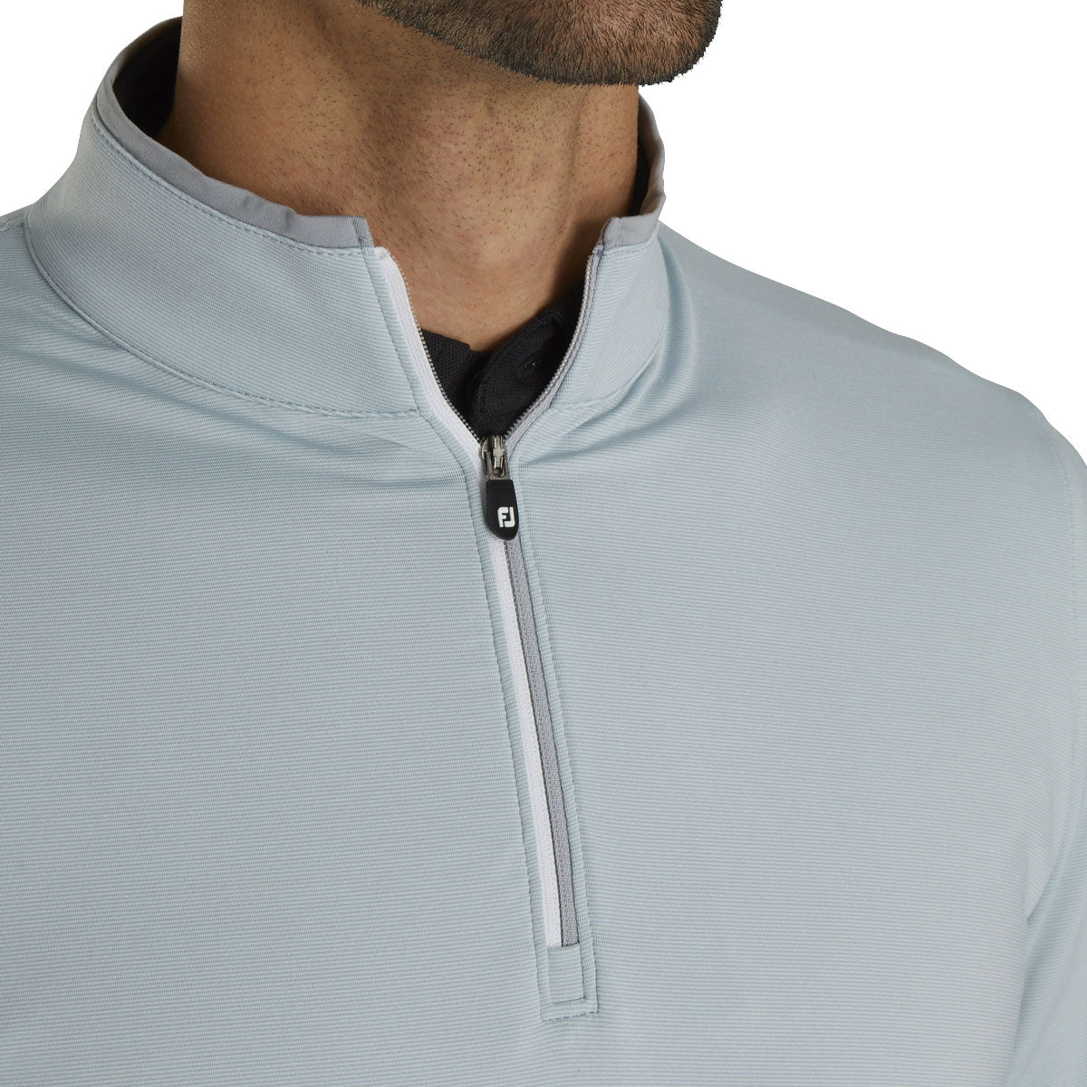 FootJoy Lightweight Stripe Grey Men's Golf 1/4 Zip Pullover - Breathable & Comfortable Golf Shirt for Men - Perfect for Golfing, Practice & Casual Wear