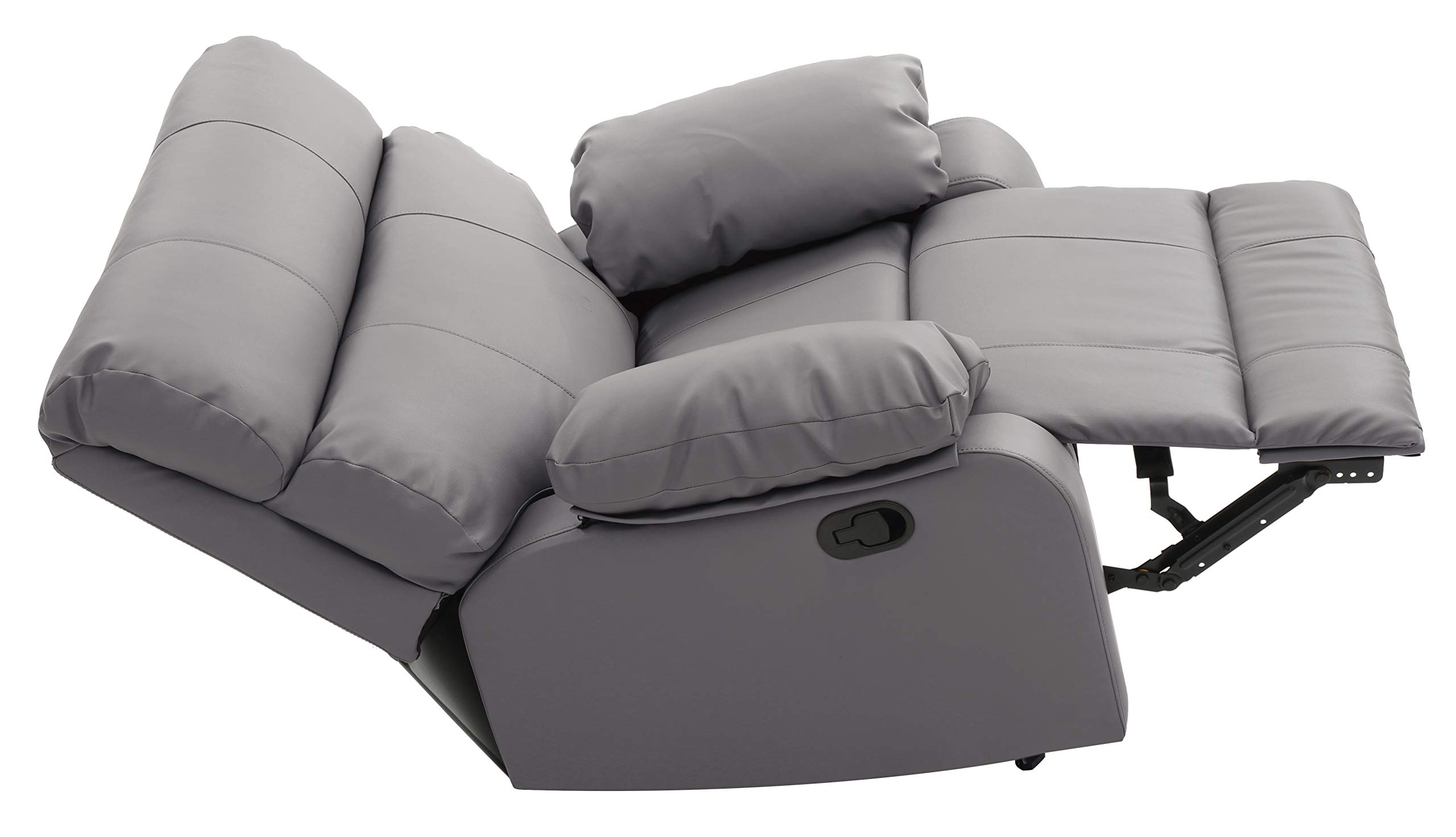 Glory Furniture Gray Faux Leather Rocker Recliner Chair - Comfortable Living Room Seating for Relaxing & Watching TV