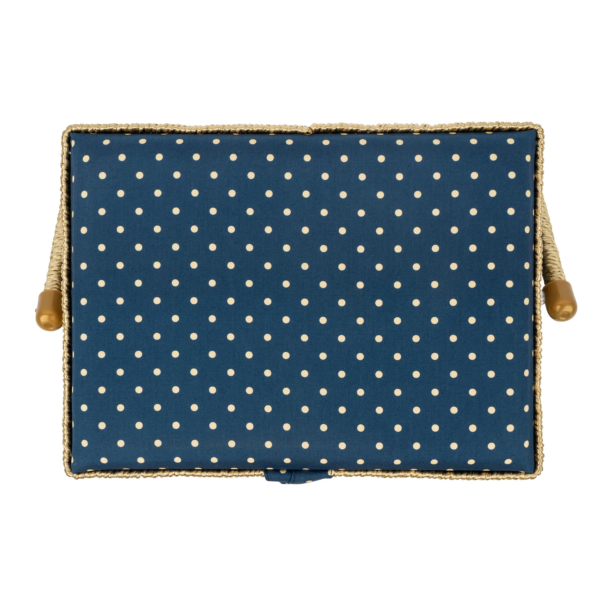 SINGER Large Sewing Basket with Matching Zipper Pouch - Portable Sewing Kit for Quilting, Crafts & Travel Organization - Polka Dot Print Storage Solution for Needles, Thread & Notions