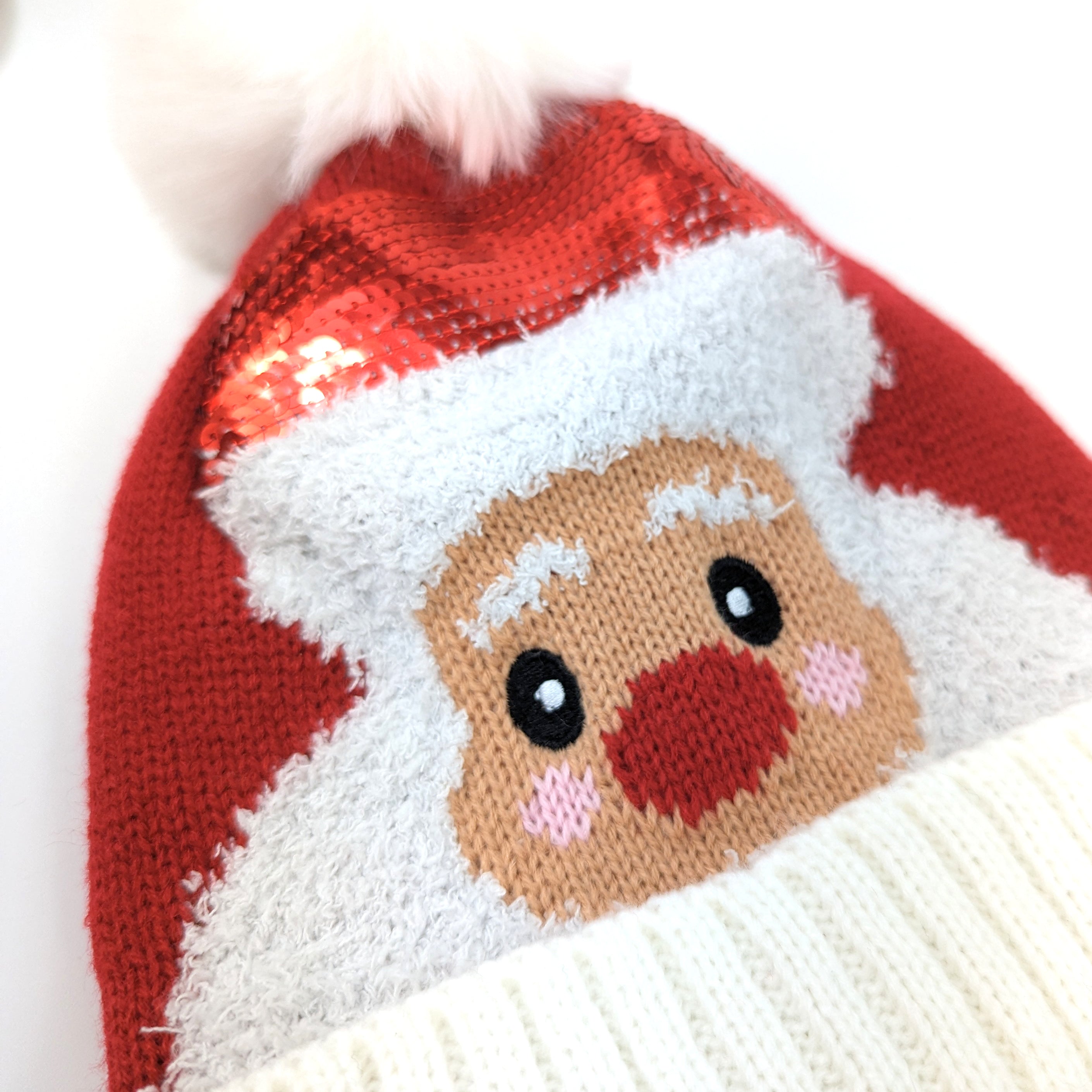 Sparkly Sequin Santa Christmas Hat for Kids - Festive Holiday Party Accessory for Xmas Photos & Winter Celebrations