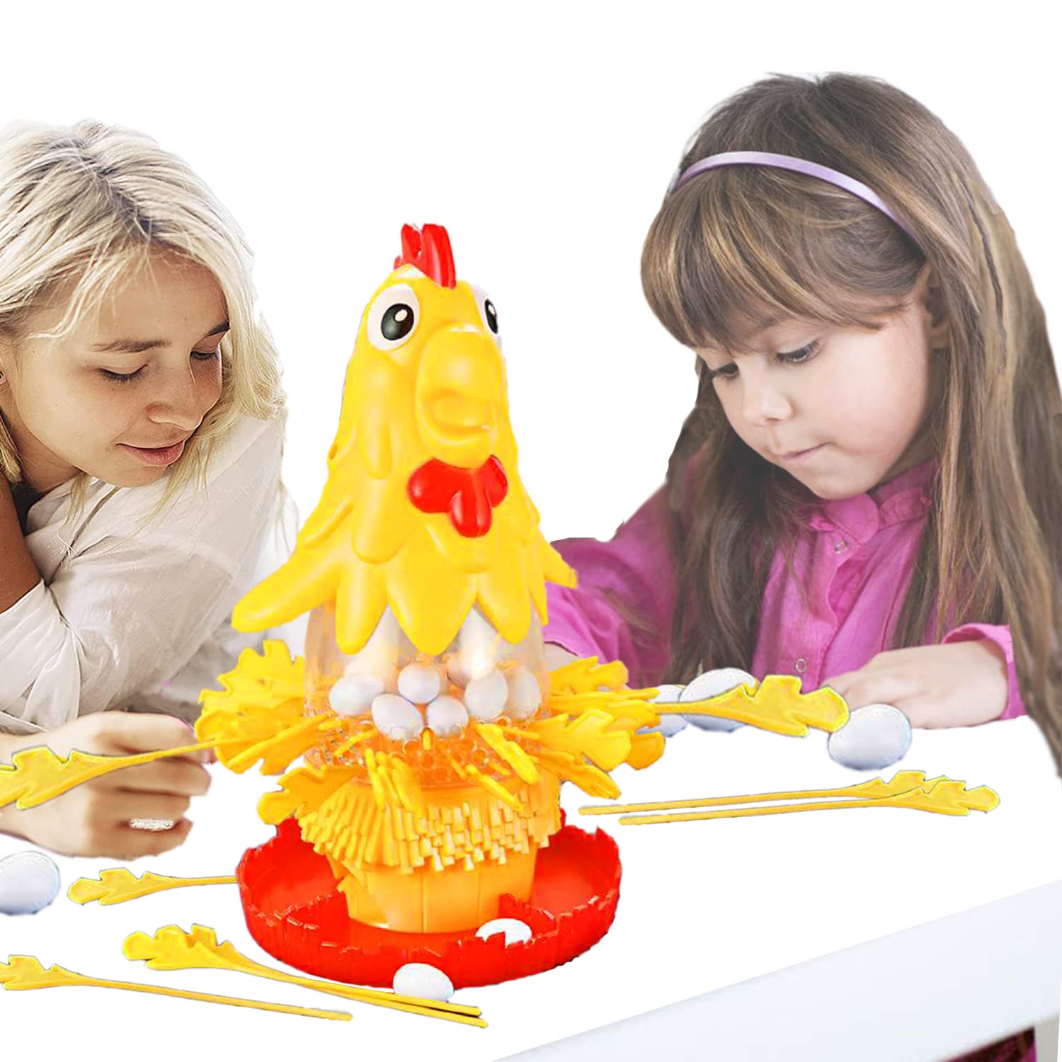 NW Hen Laying Eggs Plucking Game - Educational Chicken Egg Laying Toy for Kids, Fun Interactive Learning Game for Boys & Girls - Perfect for Preschool Playtime & Farm Animal Themed Birthday Parties