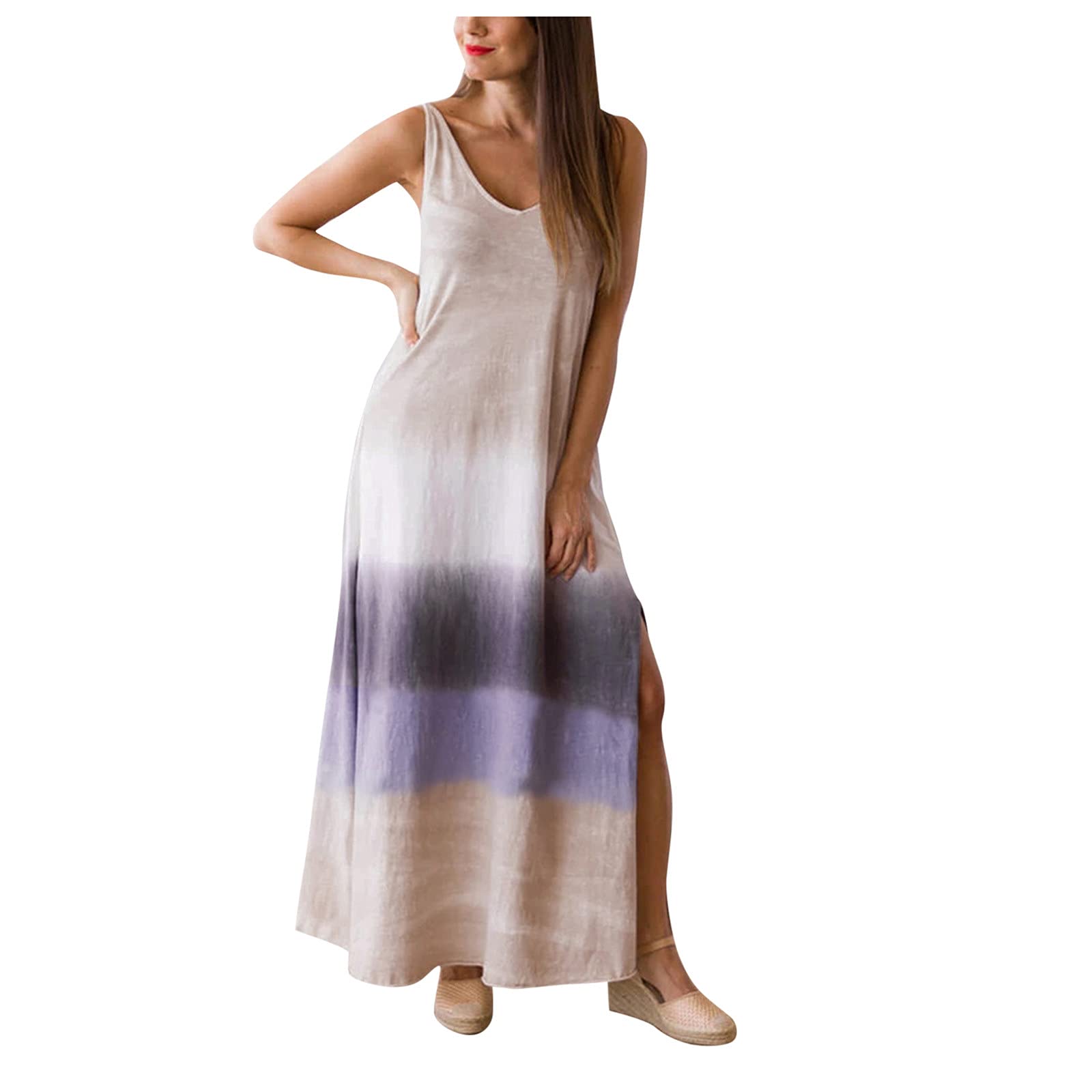 Women's Summer Split Casual Spaghetti Strap Backless Long Dress 2022 - Elegant Beachwear & Evening Party Dress for Women