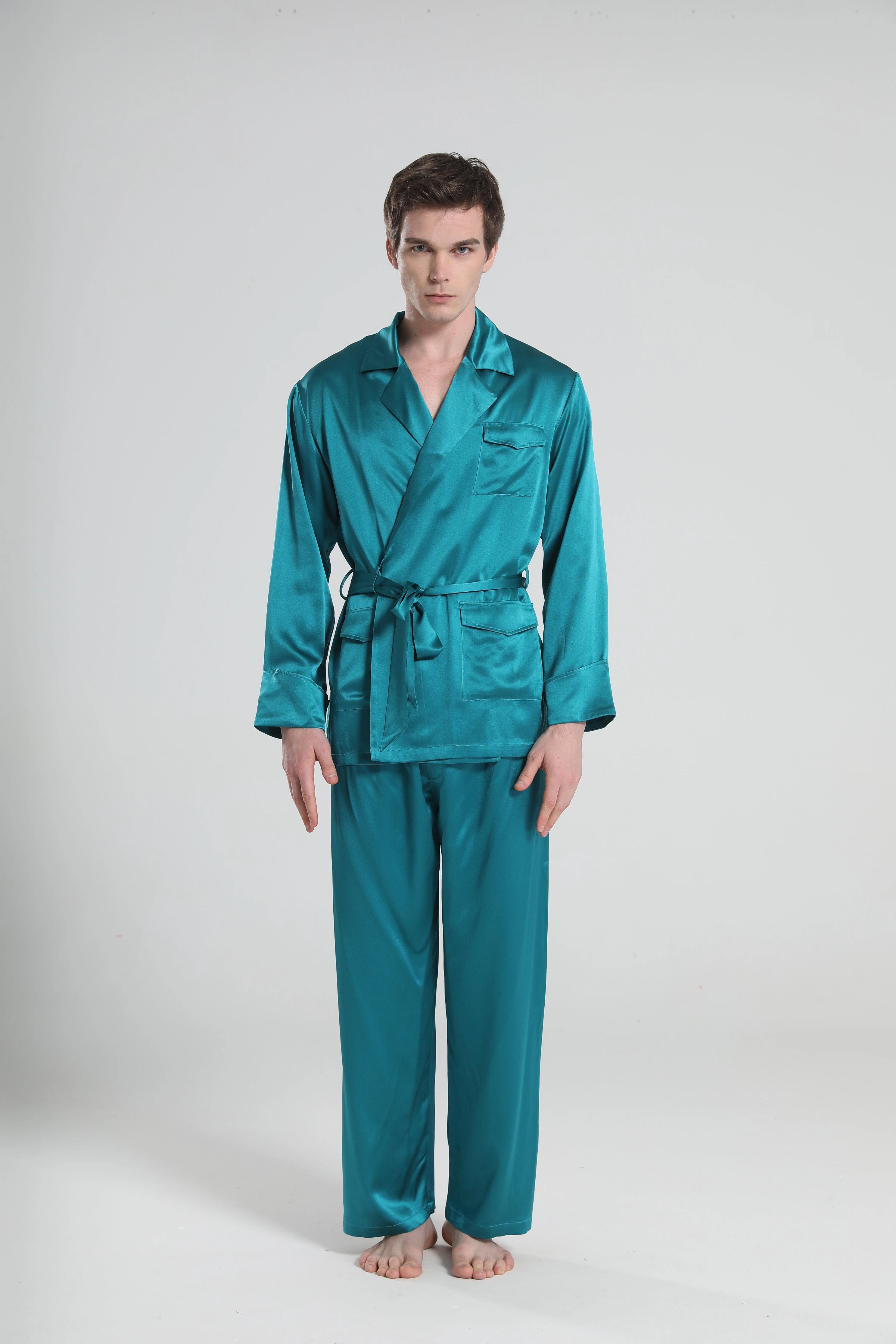 Premium 22 Momme Silk Pajamas for Men - Luxury Sleepwear for Comfort & Style - Perfect for Relaxing at Home, Lounging & Gift Giving