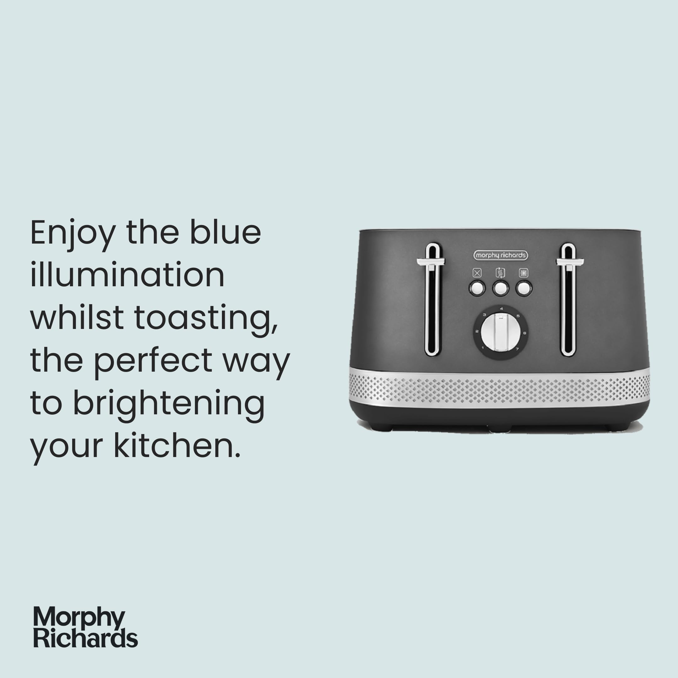 Morphy Richards 4 Slice Toaster with 7 Browning Settings, Extra-Wide Slots & Auto Pop-Up - Perfect for Bagels, Waffles & Artisan Bread - Removable Crumb Tray & Cord Storage - 1500W Titanium (Model 248022) - Ideal for Kitchens, Breakfast Nooks & Small Spaces