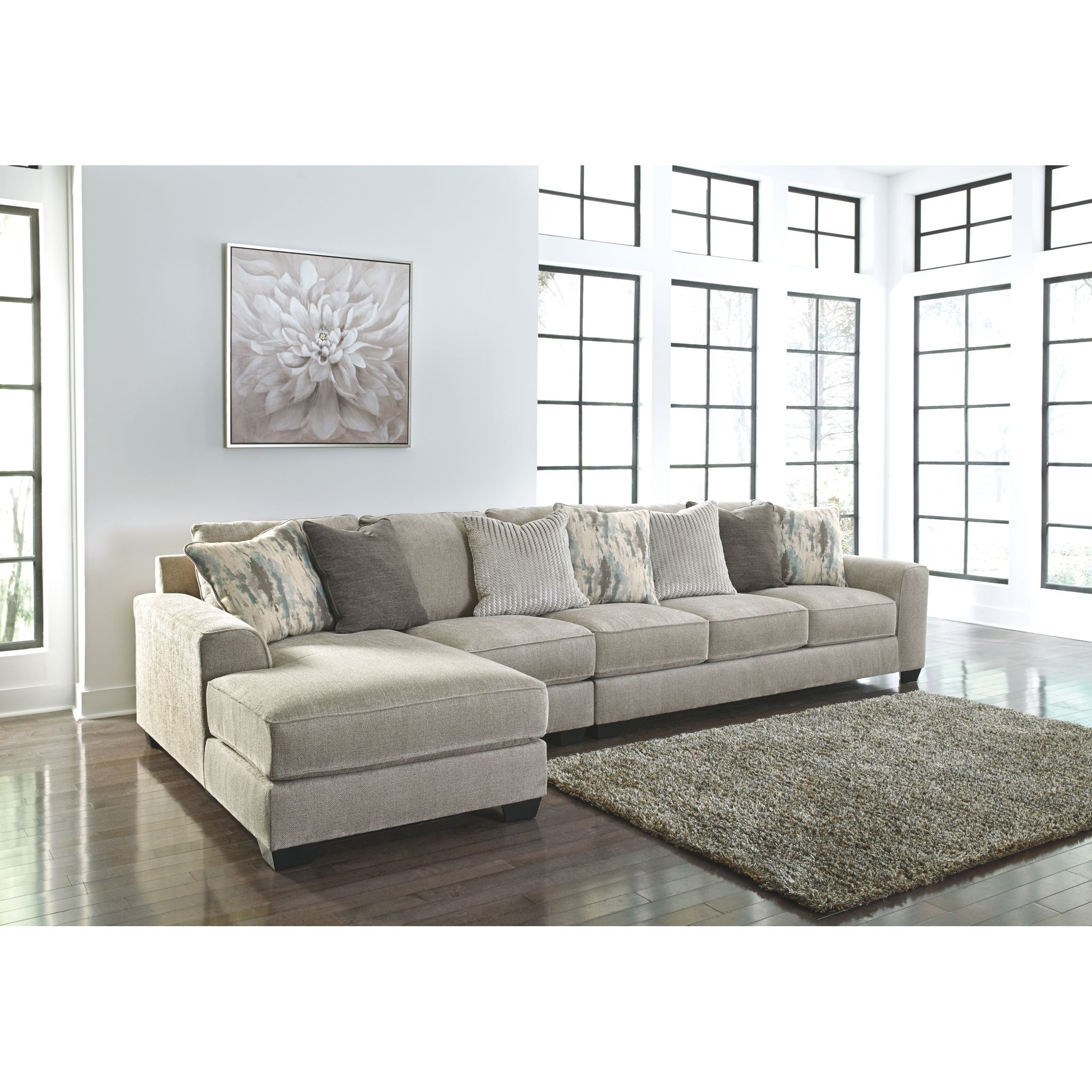 Ardsley 3-Piece Sectional Sofa with Chaise Lounge - Modern L-Shaped Couch for Living Room, Family Room & Home Theater - Soft Fabric Upholstery & Sturdy Frame