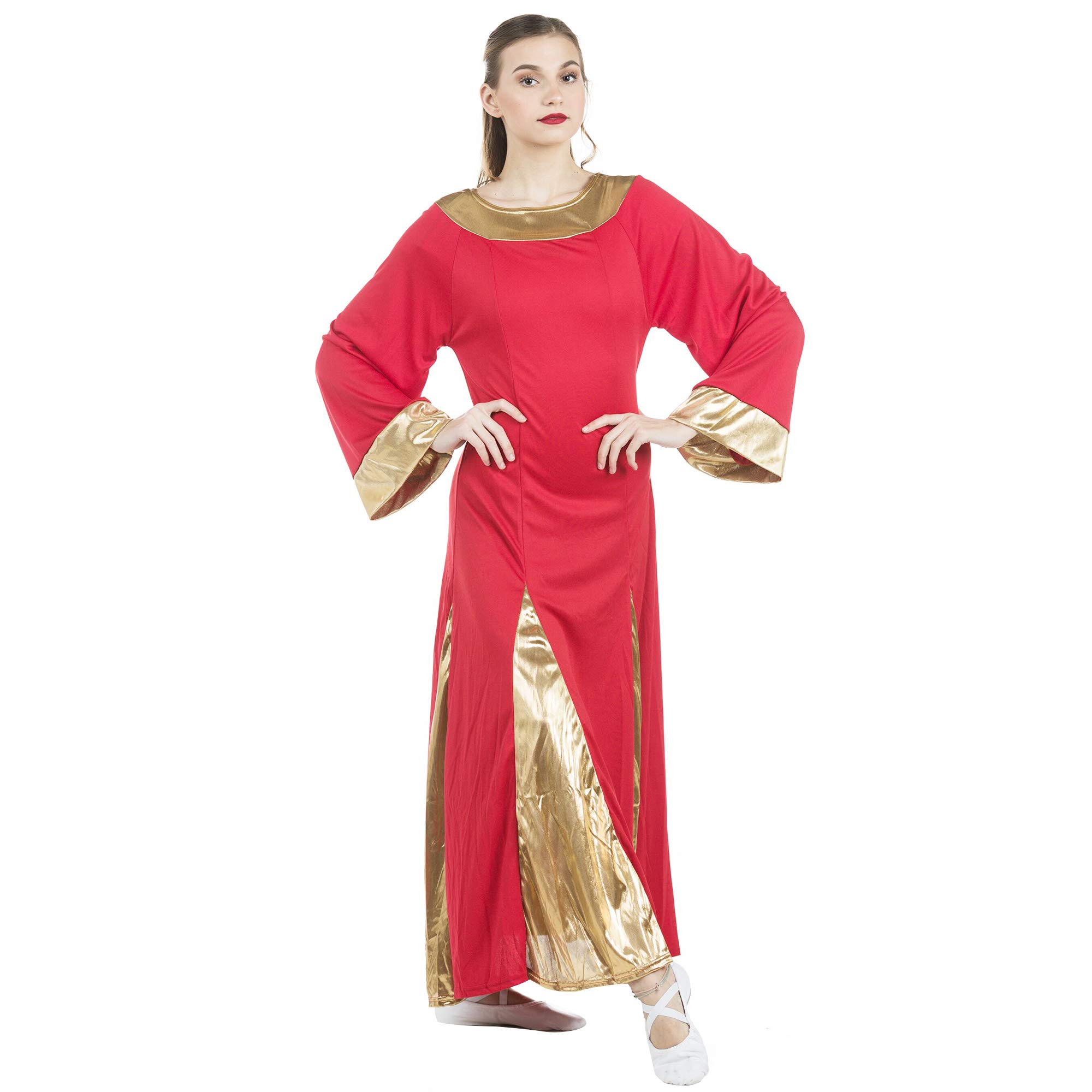 Danzcue Women's Praise Robe Dress - Elegant Church Worship Dress for Women, Comfortable Long Sleeve Choir Robe - Perfect for Church Services, Choir Performances & Religious Events