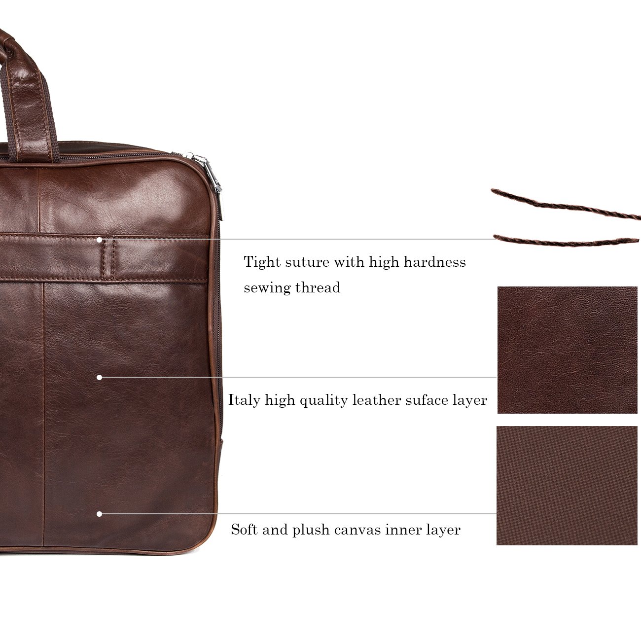 Premium Genuine Leather Business Travel Briefcase for Men - 15.6 Inch Laptop Bag & Stylish Duffel - Perfect for Office, Commute & Business Trips