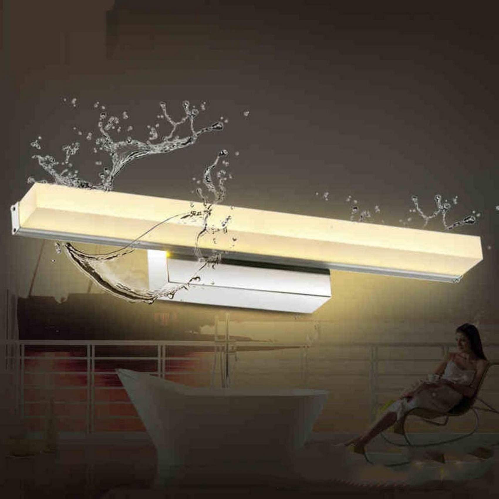 LZLYER 24 Inch Waterproof Vanity Mirror Light - Neutral White LED Strip Lighting for Makeup, Dressing Table, Bathroom Wall Mount (60cm) - Perfect for Home Salon, Bedroom & Spa Decor