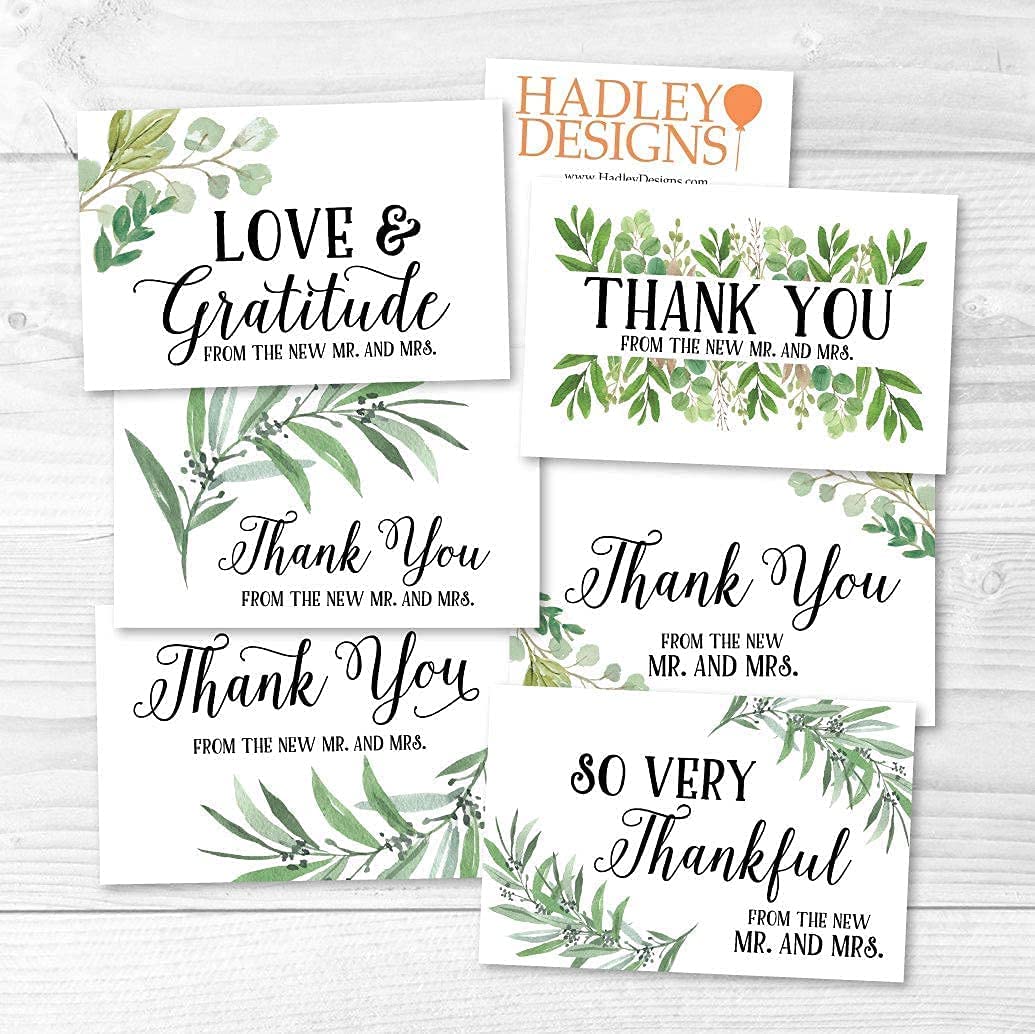 25 Gold Greenery Mad Lib Wedding Advice Cards - 24 Blank Thank You Notes for Wedding Guests | Alternative Wedding Guest Book & Bridal Shower Game | Perfect for Bridal Showers, Rehearsal Dinners & Wedding Reception Activities