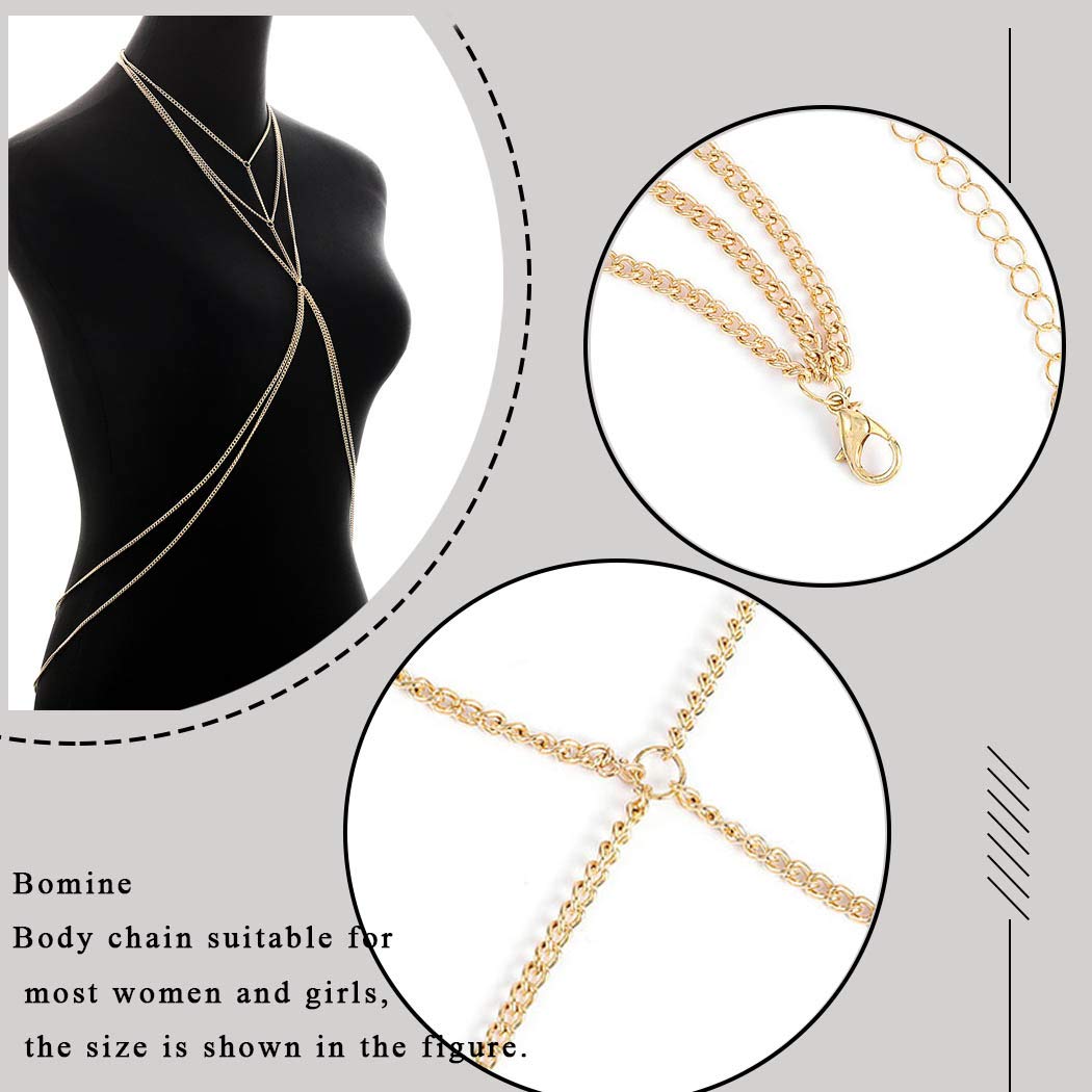 Sexy Gold Body Chain Bra Jewelry for Women - Bikini Necklace Harness for Parties & Beach | Perfect for Festivals, Nightclubs & Photo Shoots