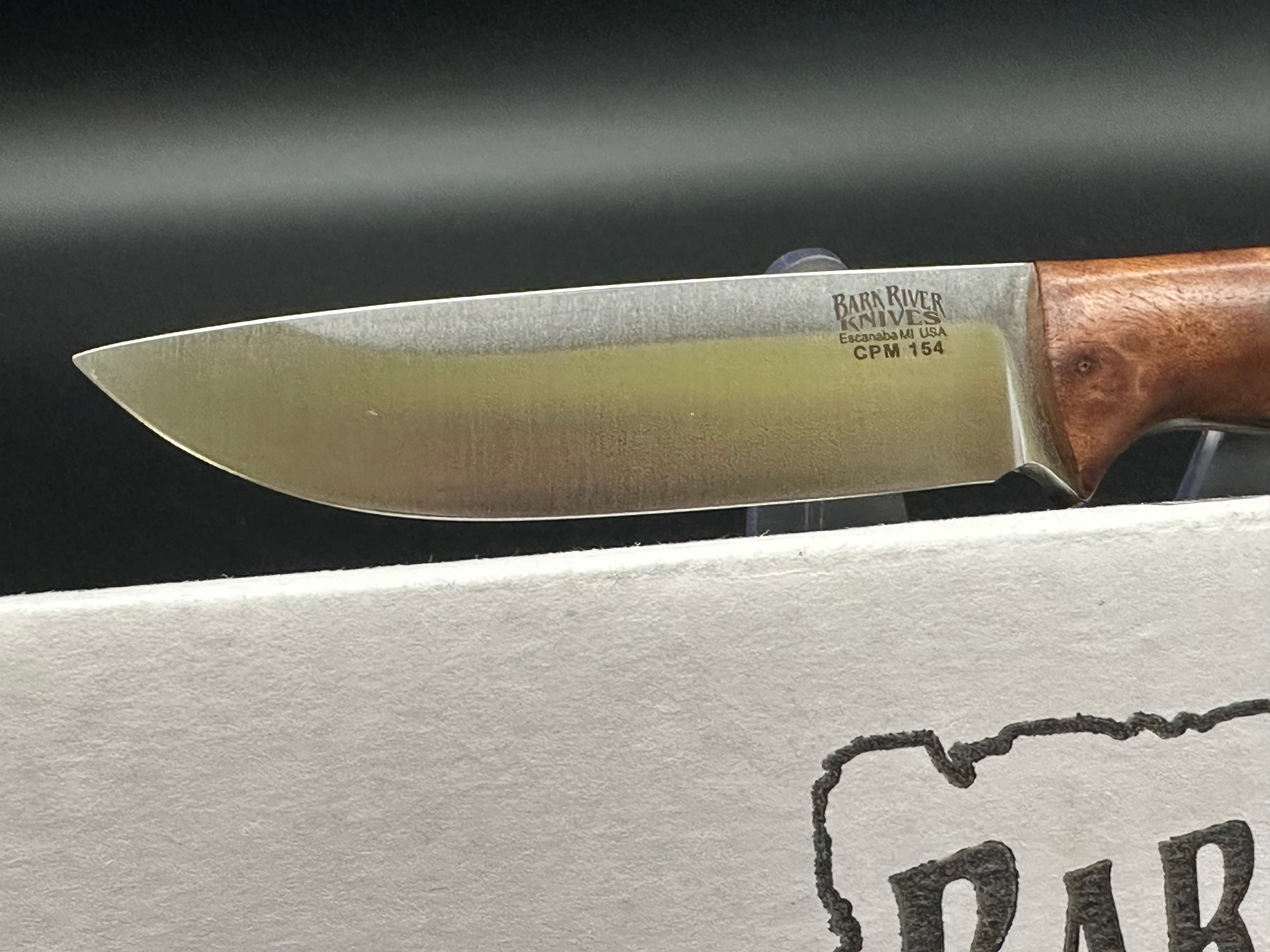 Bark River Bravo EDC Knife with Camphor Burl Handle - Premium Everyday Carry Pocket Knife for Outdoor, Camping, and Survival Use