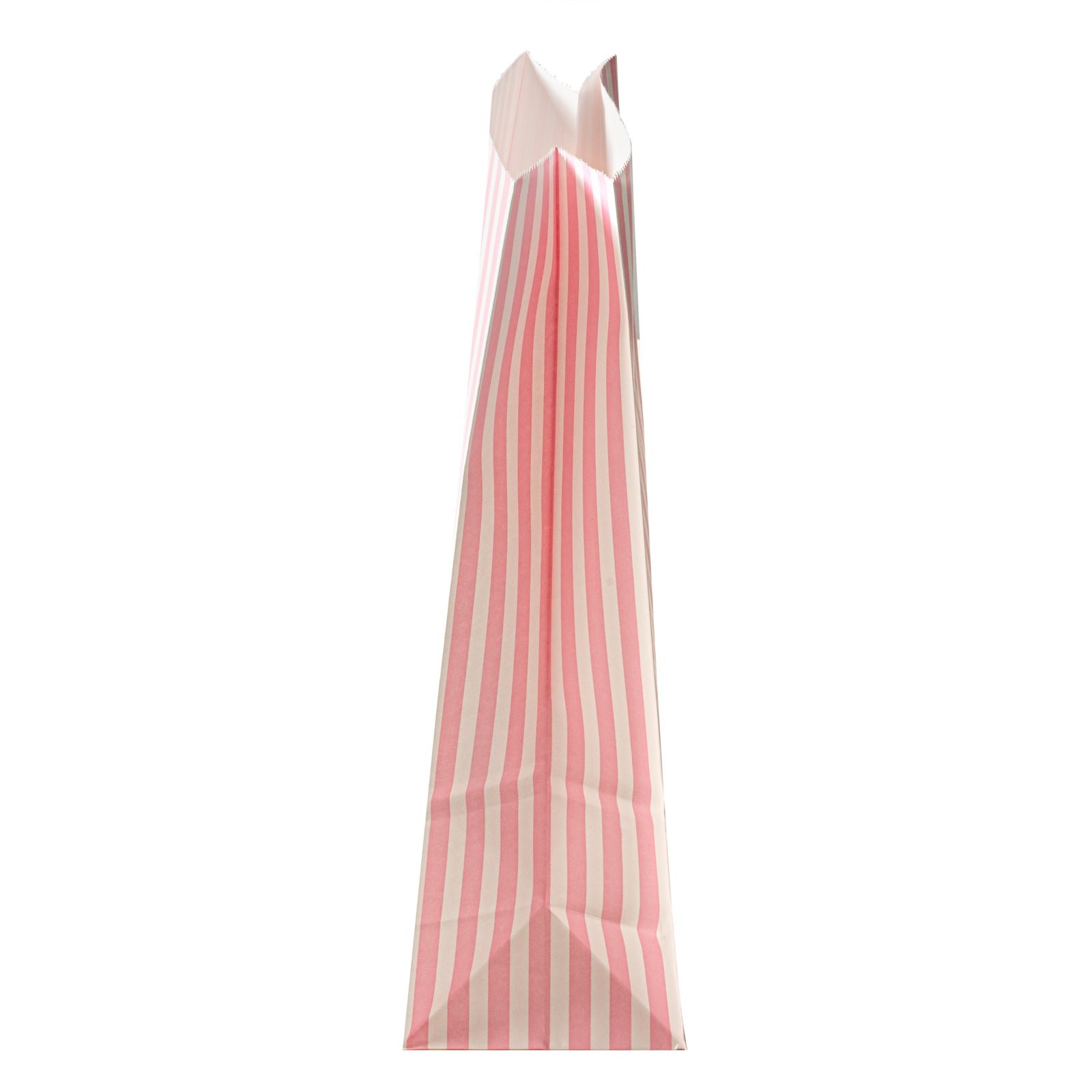Pink and White Striped Paper Bags - 6 lbs Capacity, 6 x 3.5 x 10.75 Inches - Pack of 100 - Perfect for Party Favors, Gift Packaging, and Retail Shopping Bags