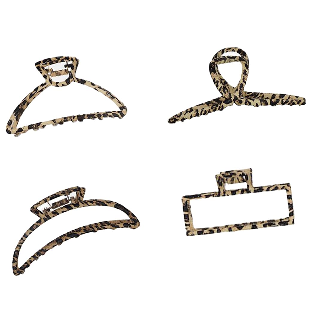CACAZI Large Hair Claw Clips 4PCS Set - Fashionable Hollow Design Hair Clips for Women, Elegant Barrettes & Jaw Clips for Ponytails, Buns & Updos - Perfect for Work, Parties & Everyday Styling