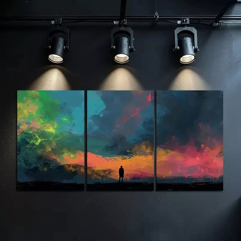 3-Piece Canvas Wall Art - Lone Figure on Field Edge, Framed 40x60cm | High Quality Australian-Made Print | Ready to Hang | Perfect for Living Room, Bedroom & Office Decor