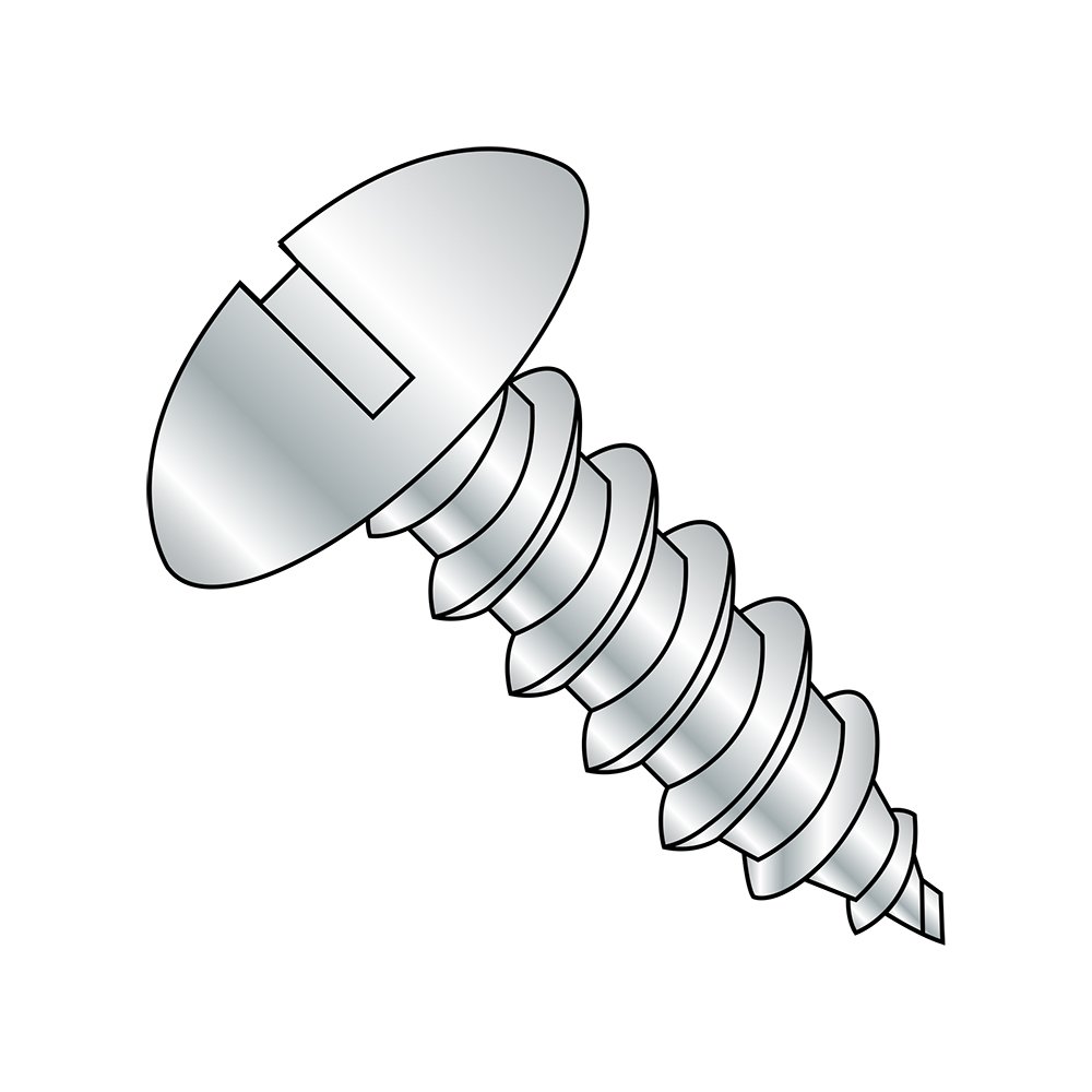 Small Parts 1412ABST Zinc Plated Steel Sheet Metal Screw, Truss Head Slotted Drive Type AB, 1/4