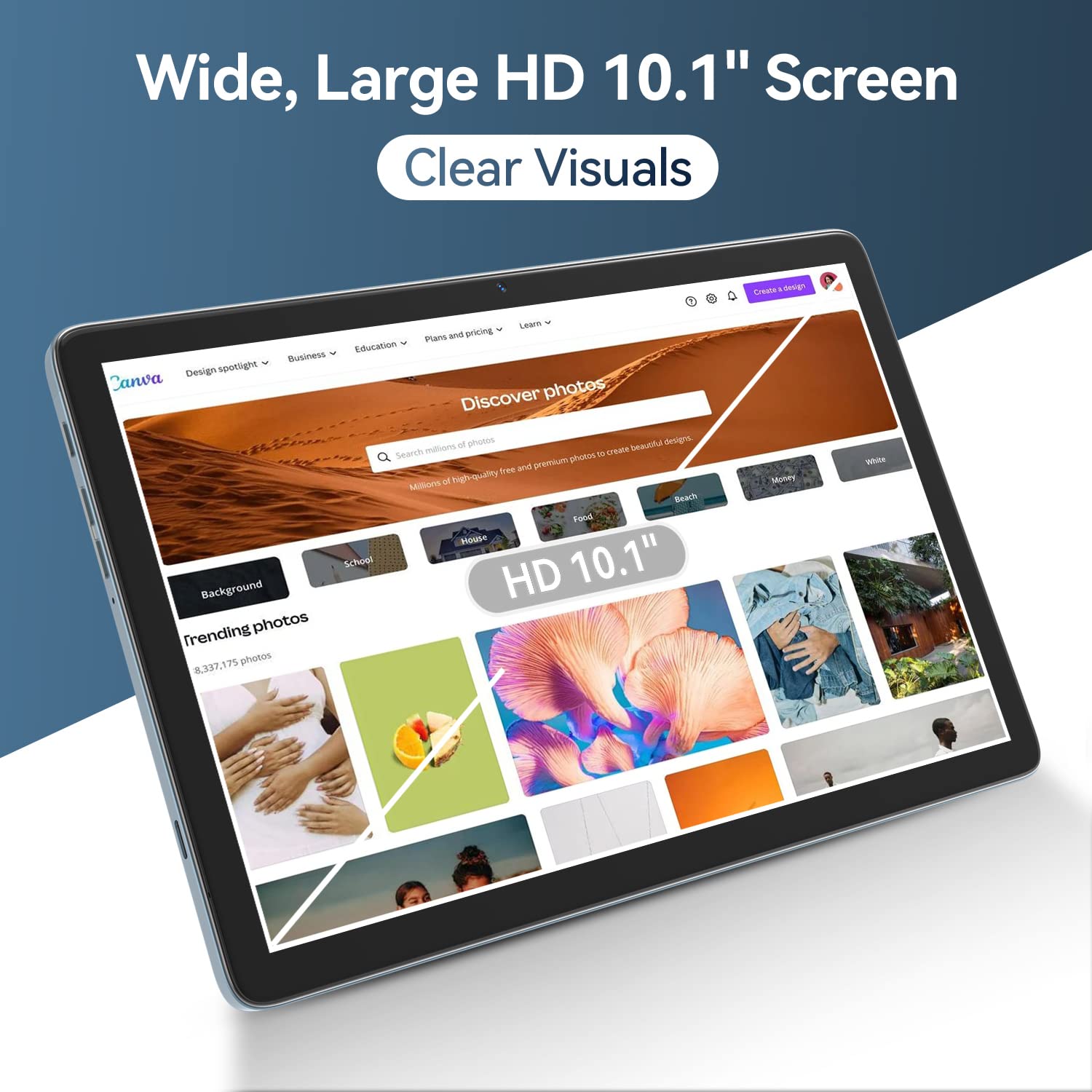 2025 Latest 10-inch Android Tablet - Octa-Core 5G WiFi Tablet with Keyboard, 128GB+8GB RAM & 1TB Expandable Storage, 13MP Dual Camera, Bluetooth, GPS, HD Touchscreen - Perfect for Work, Study & Entertainment