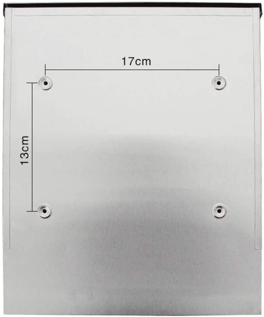 Stainless Steel Outdoor Wall-Mounted Mailbox - Large Newspaper & Letter Post Box - Weatherproof for Home, Garden, and Office Use