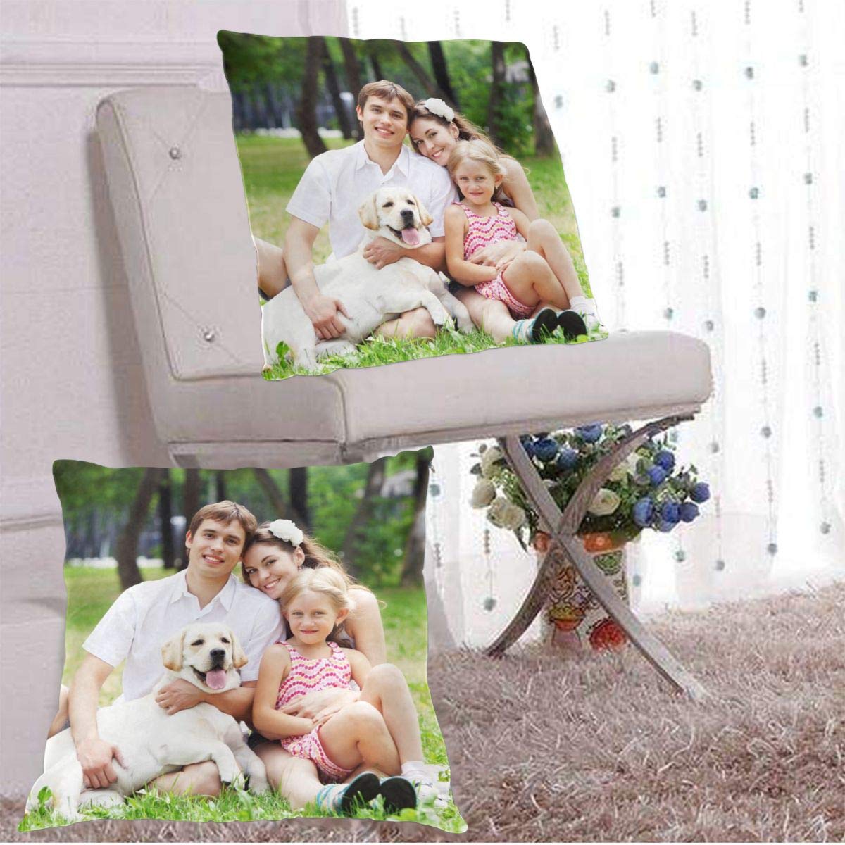 Custom Personalized Photo Pillow Cover 18x18 Inch - Add Your Own Picture & Text - Decorative Cushion Case for Sofa, Couch, Bed - Perfect for Home Decor, Gifts & Special Occasions