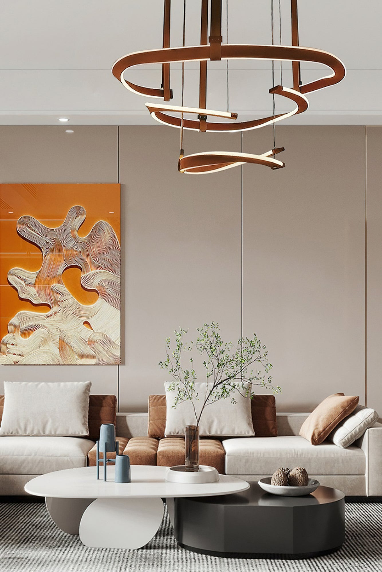 Finopi Elegant Crystal Chandelier - Modern Ceiling Light Fixture for Dining Room, Living Room & Bedroom | Perfect for Home Decor & Wedding Venue Lighting