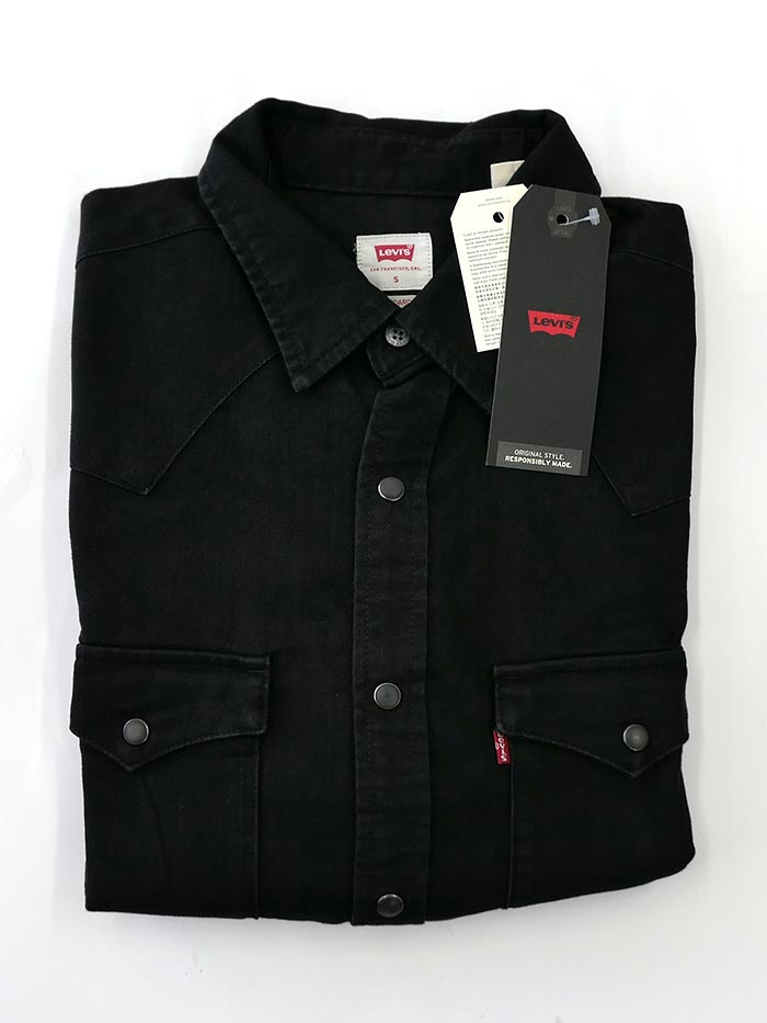 Levi's Men's Barstow Classic Western Denim Snap Shirt - Black | Western Style Button-Up Shirt for Casual Wear & Country Outfits