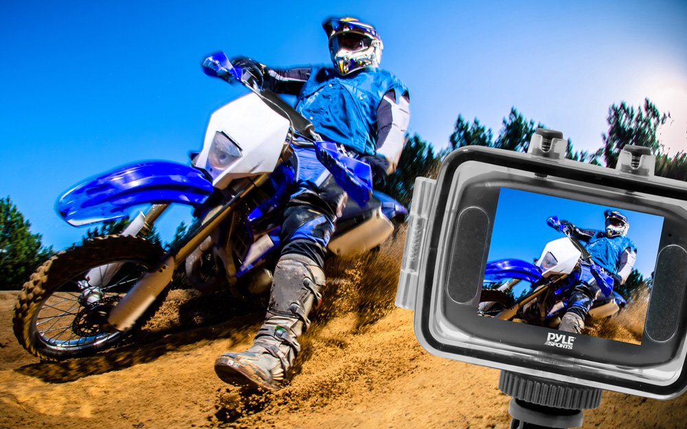Pyle Mini HD Sports Action Camera - 5.0MP Waterproof Camcorder with 2