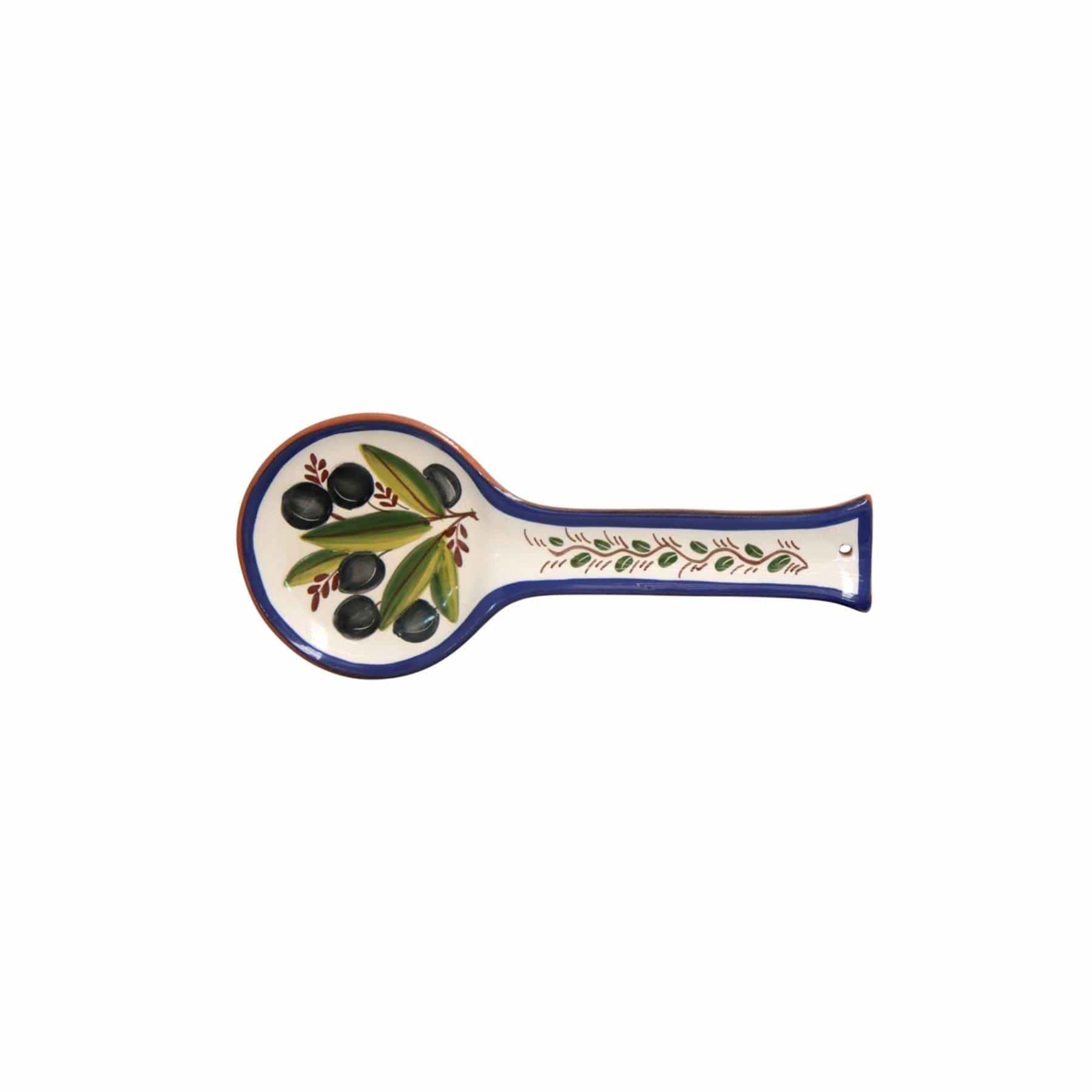 Casafina Alentejo Terracotta Handmade Olive Design Spoon Rest - Perfect for Kitchen, Dining Table & Gift Giving