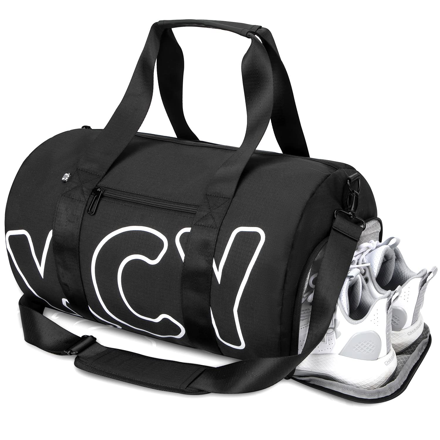 KCY Sports Gym Bag with Wet Pocket & Shoes Compartment for Men & Women - Small Waterproof Duffel Bag for Yoga, Baseball, Camping & Travel - Lightweight Athletic Bag for Gym, Workout & Sports Activities