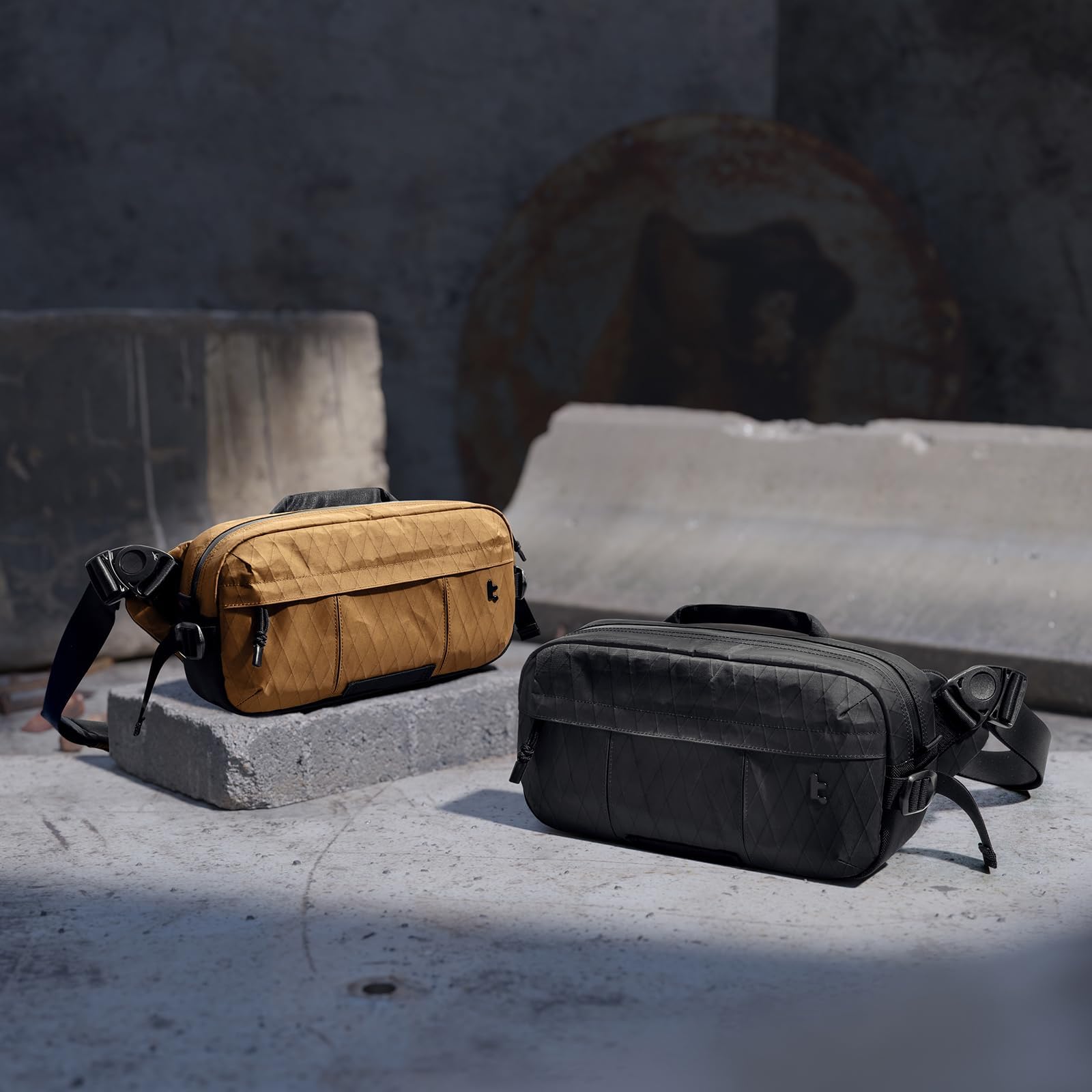 tomtoc 5.5L X-Pac Sling Bag - Durable Water-Resistant Crossbody Chest Bag for Men | Perfect for Steam Deck OLED, ROG Ally X & 2024 iPad mini A17 Pro | Urban Techwear & Tactical Gear | Ideal for Travel, Commuting & Everyday Carry