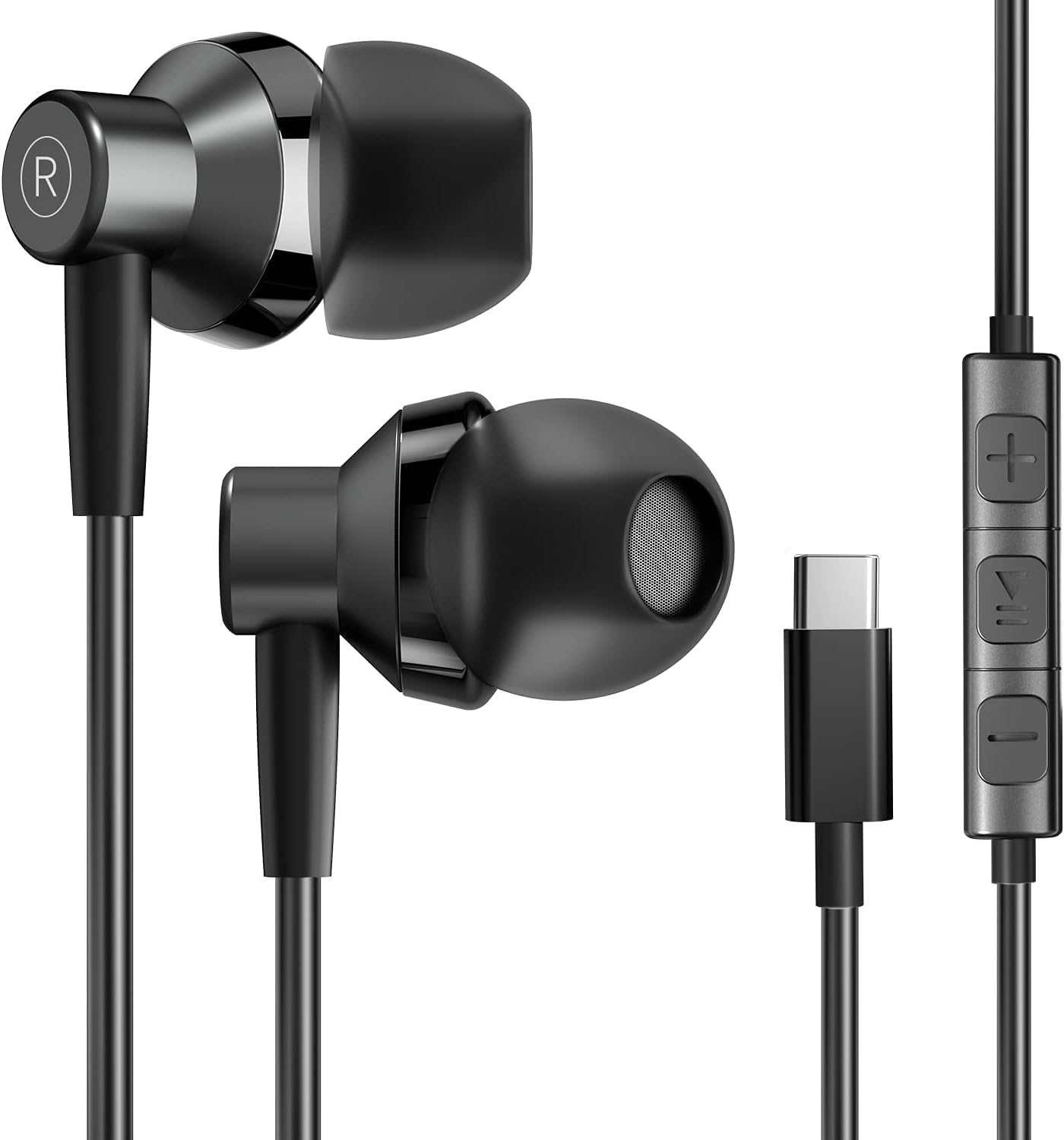 Premium USB C Wired Earbuds with Mic & Remote Control - HiFi Stereo Sound, Noise Cancelling Headphones for iPhone 15/16 Pro, iPad Pro, Galaxy S23/S22/S21/S20/Ultra, Note 10/20 - Perfect for Gaming, Work Calls & Music Listening
