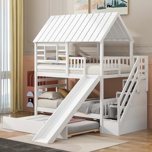 White With Trundle and Slide