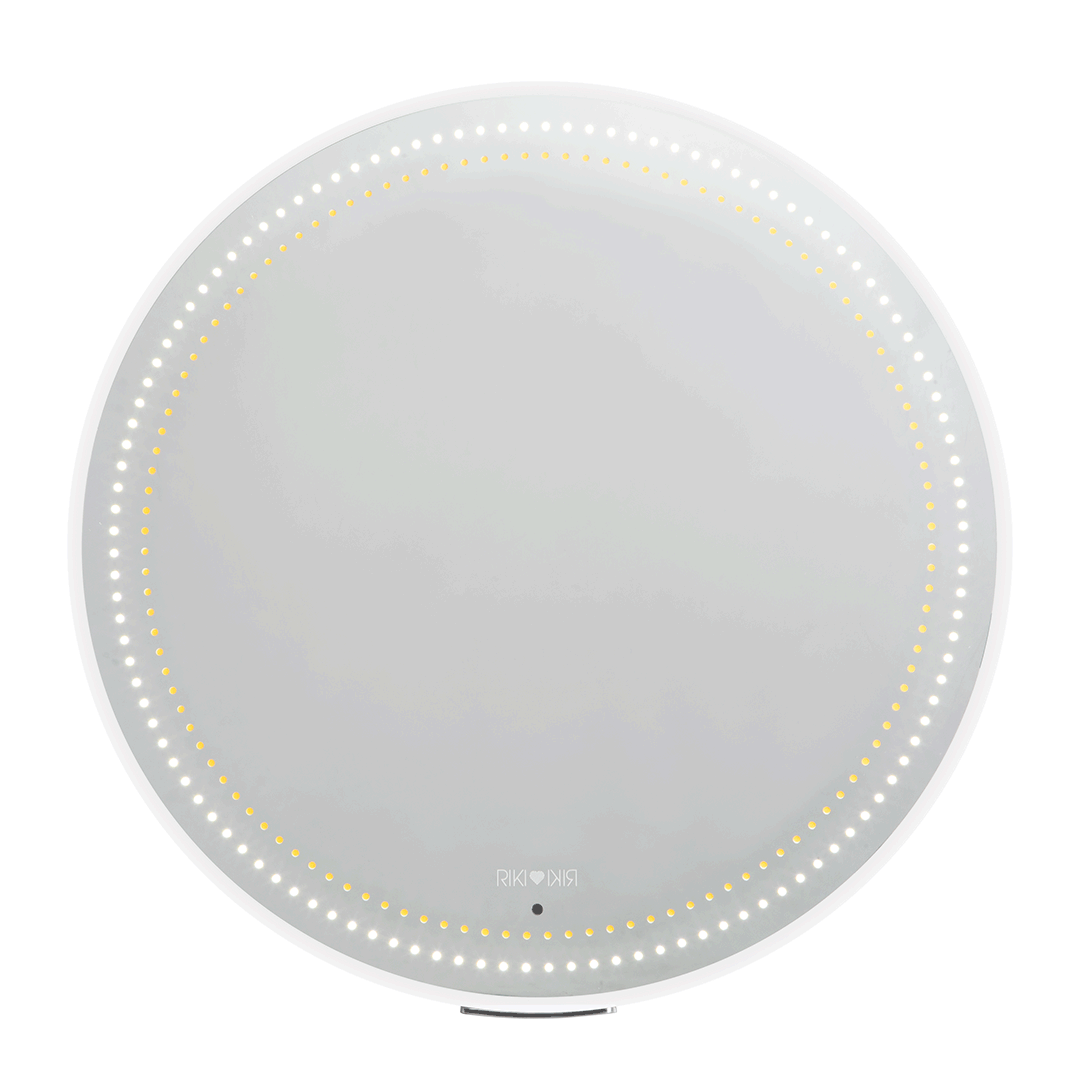 Premium LED Riki Wall Mount Vanity Mirror with Remote Control - Dimmable Touch Screen Bathroom Mirror for Makeup, Shaving & Home Decor