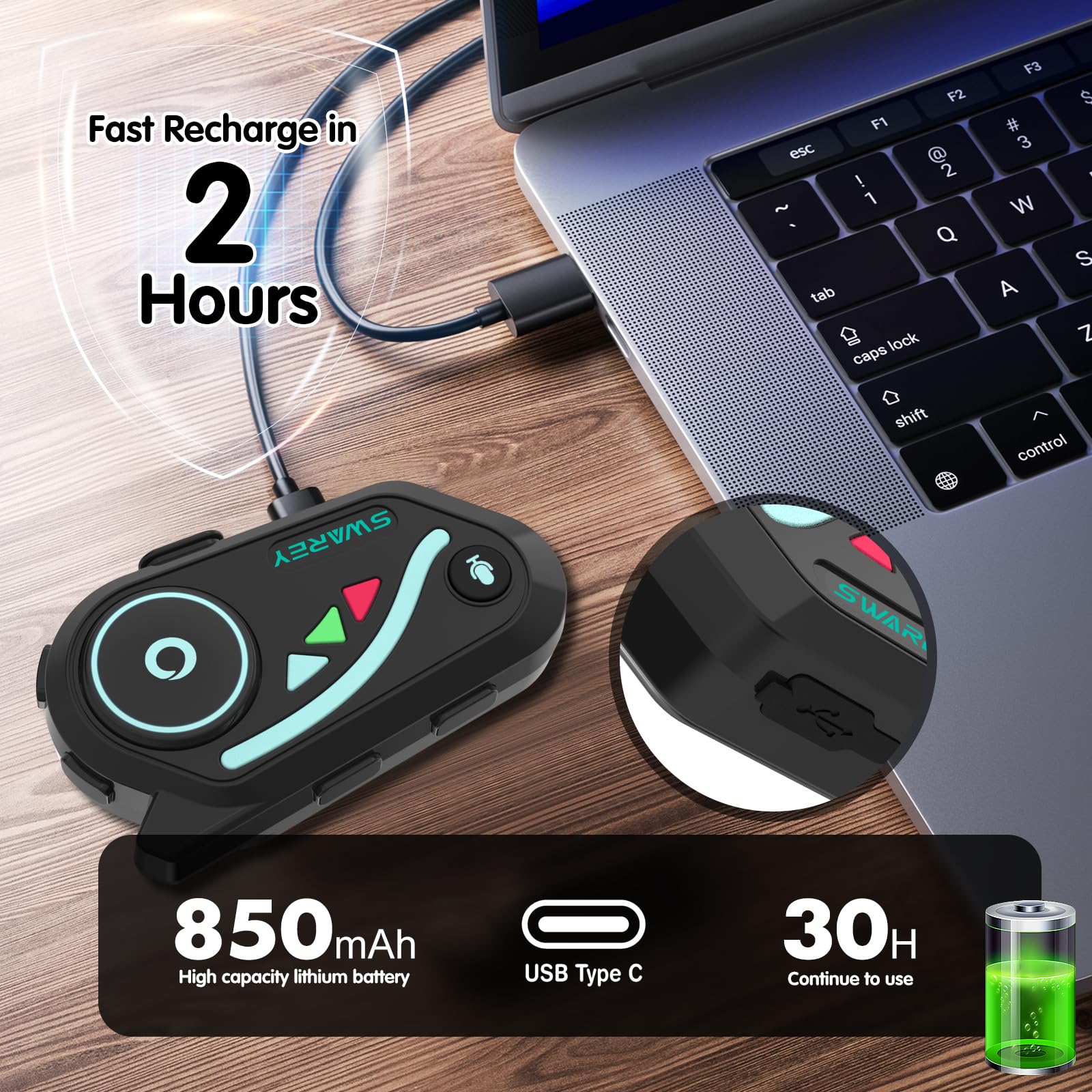 V8 Motorcycle Bluetooth Headset - Dual Pack (2X) with Noise Cancelling DSP&CVC, HiFi Stereo, FM Radio & Music Sharing | 1000M-2000M Helmet Intercom for Motorcycle Riders | Perfect for Group Riding, Touring & Adventure Motorcycling