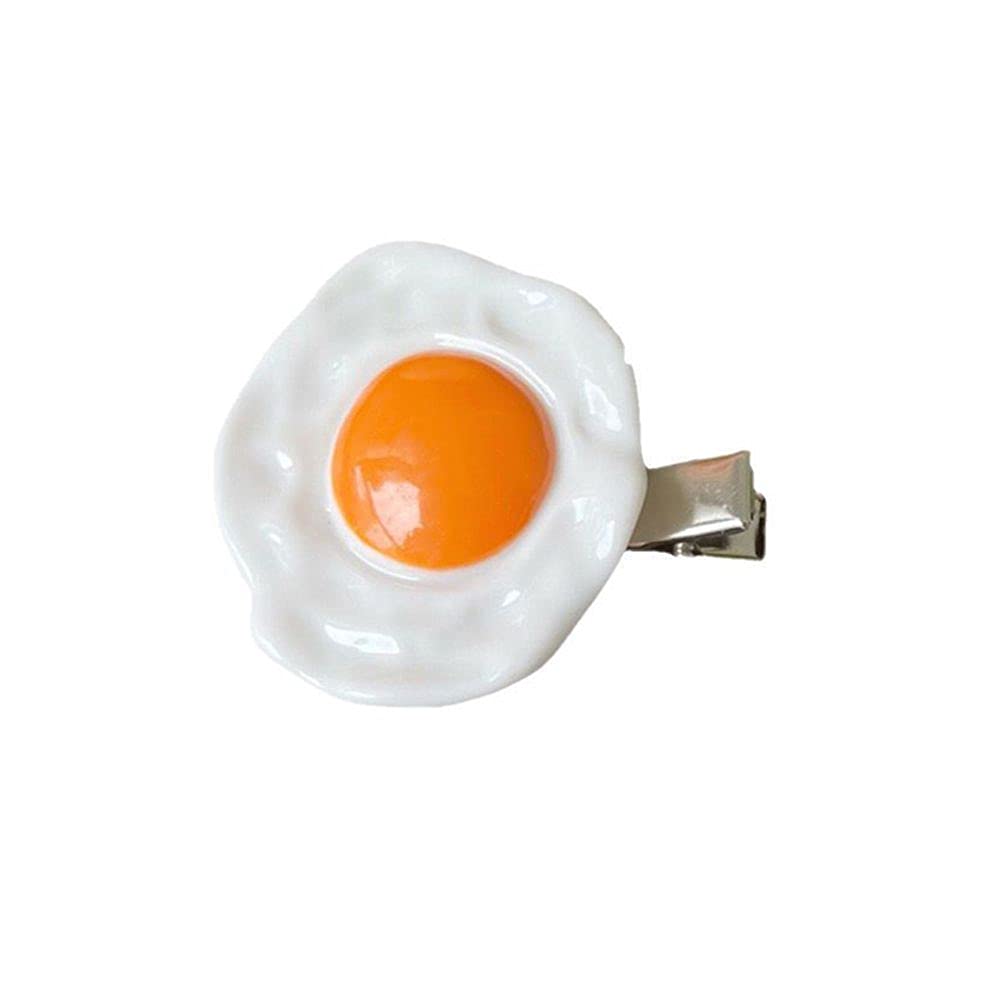 Shuaiguo Cute Poached Egg Hair Clips - Adorable Fried Egg Barrettes for Women & Kids - Yellow Hair Accessories for Girls & Women - Perfect for School, Parties & Daily Styling