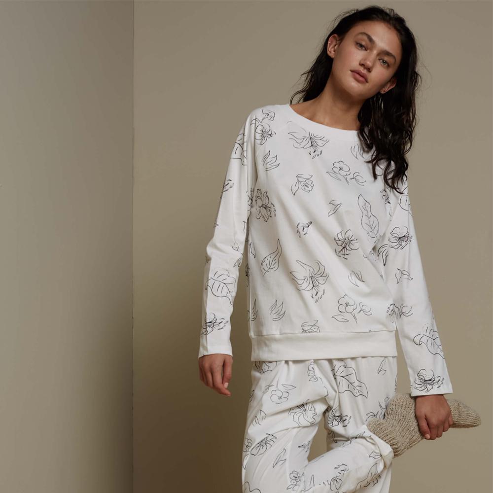 Women's Wild Forager Organic Cotton Lounge Sweater - Soft & Cozy Pullover for Relaxing at Home, Yoga, and Casual Outings