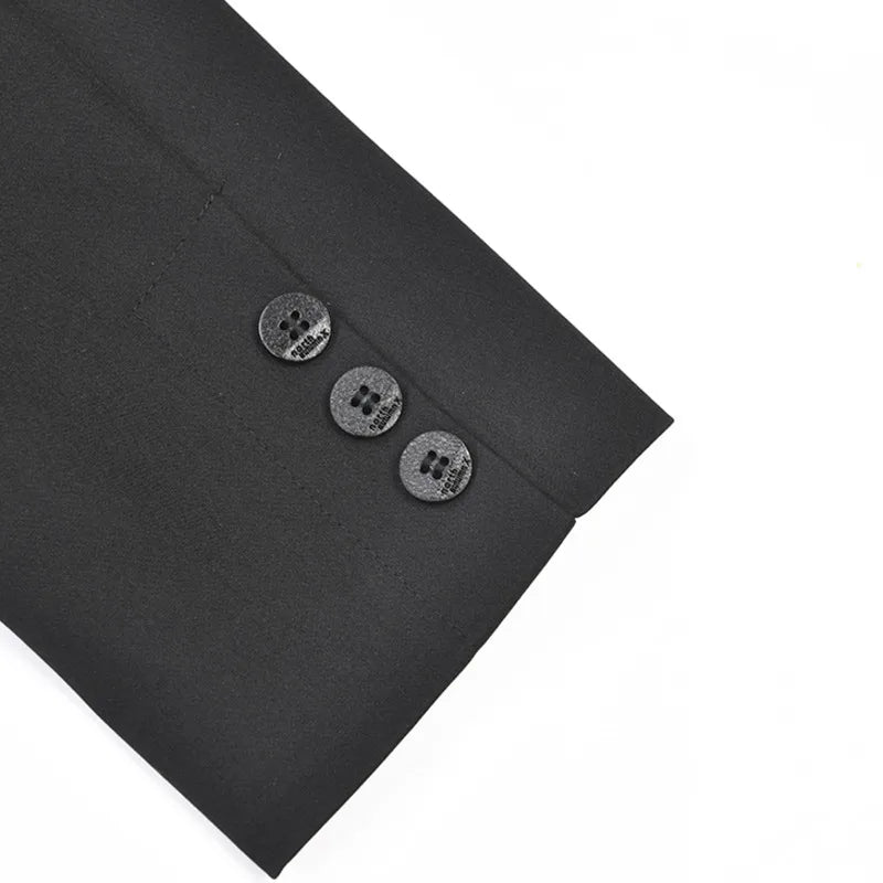 Premium Men's Autumn Casual Suit Coat - Business Blazer with Korean Fashion Lace-Up & Spliced Design, Loose Fit Small Size CP0505 | Ideal for Office Wear, Business Meetings & Smart Casual Outfits