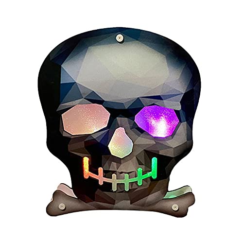 Halloween LED Night Light - Wooden Decorative Lamp for Desk, Bar & Party Decorations | Spooky Atmosphere Lighting for Home, Office & Halloween Party Decor