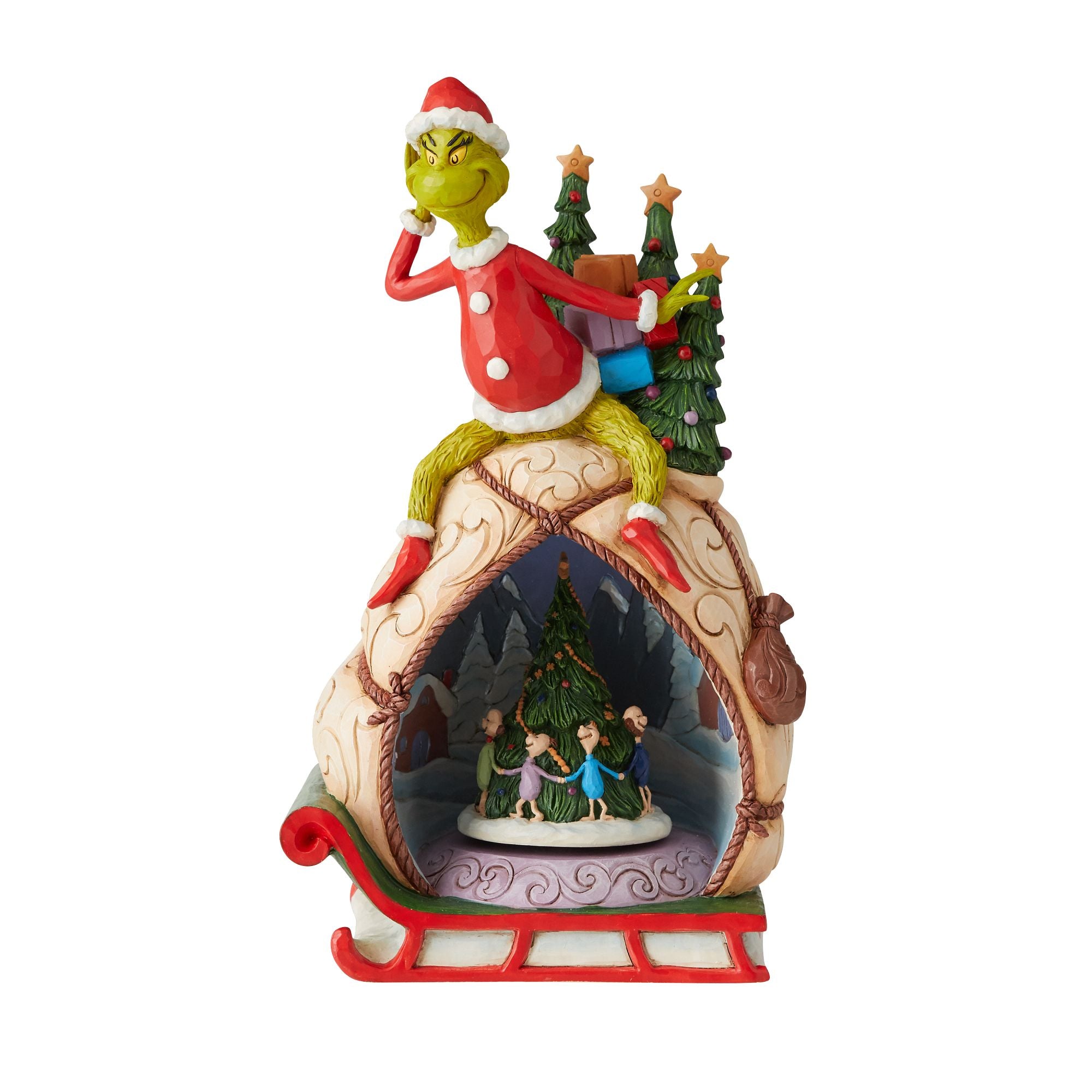 Grinch with Lighted Rotatable Scene - Christmas Decoration for Home, Party & Holiday Decor