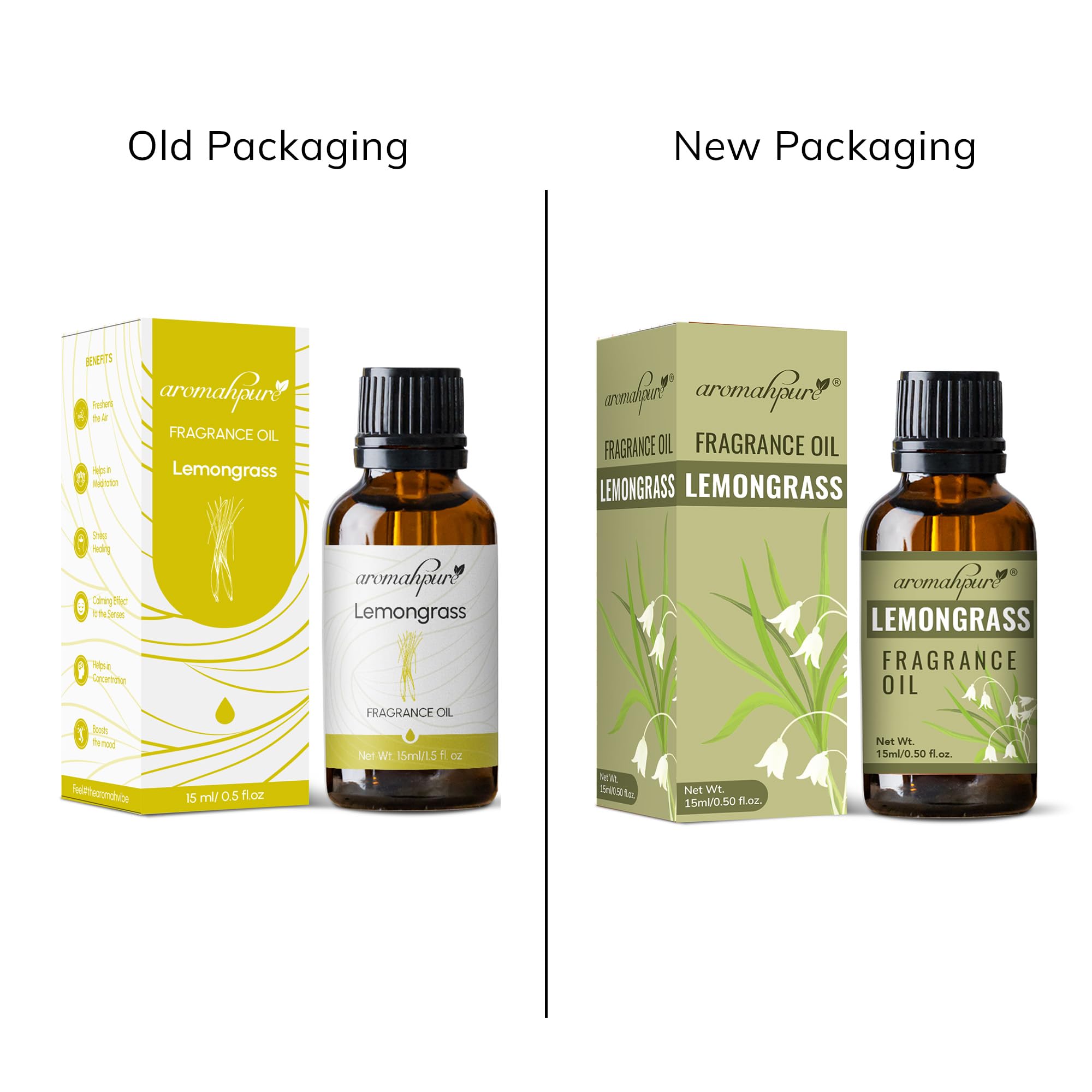 Aromahpure Lemongrass Essential Oil - 15ml | 100% Pure Aromatherapy Oil for Diffusers, Candles & Soap Making | IFRA Certified | Stress Relief & Meditation Aid | Perfect for Home Spa, Yoga & Relaxation