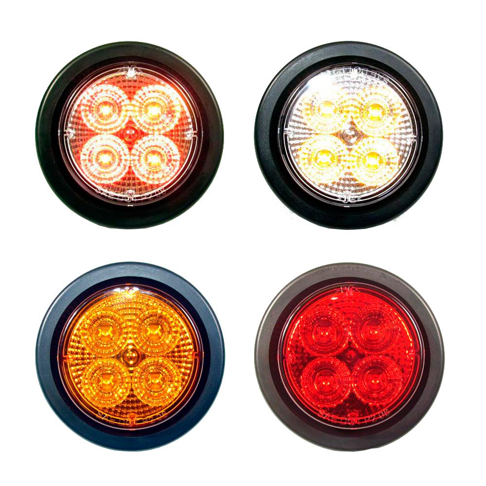 Fortpro 2.5 Inch Round Clearance Marker LED Light with 4 LEDs - Durable Truck & Trailer Side Marker Lights for Enhanced Visibility & Safety