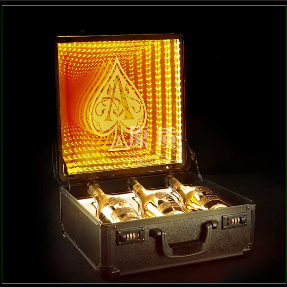 Ace of Spade LED Champagne Bottle Display Case - Rechargeable Glow Bar with Luminous Effects for Nightclubs, Bars & Parties | Perfect for Cocktail Presentations & Luxury Gift Giving